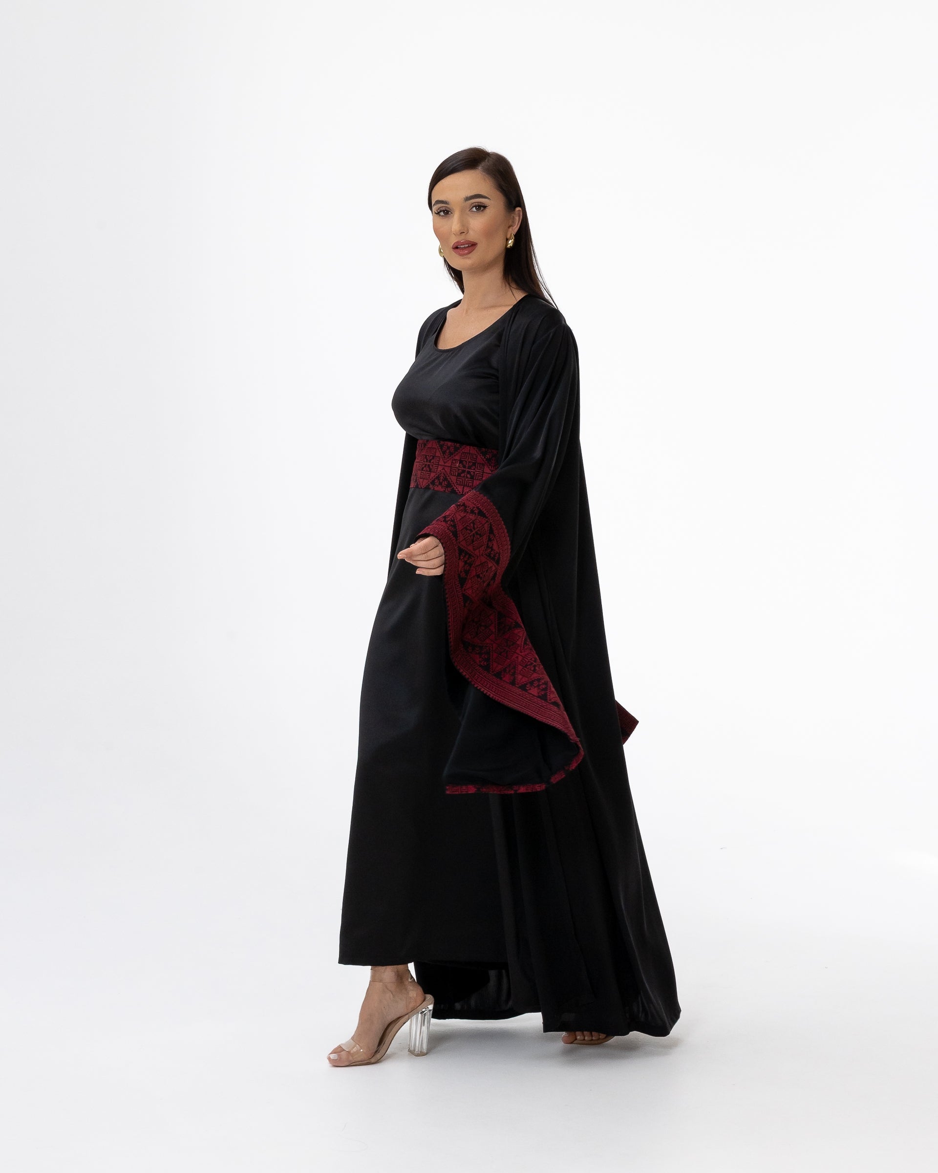 Black Abaya with Embroidered Details