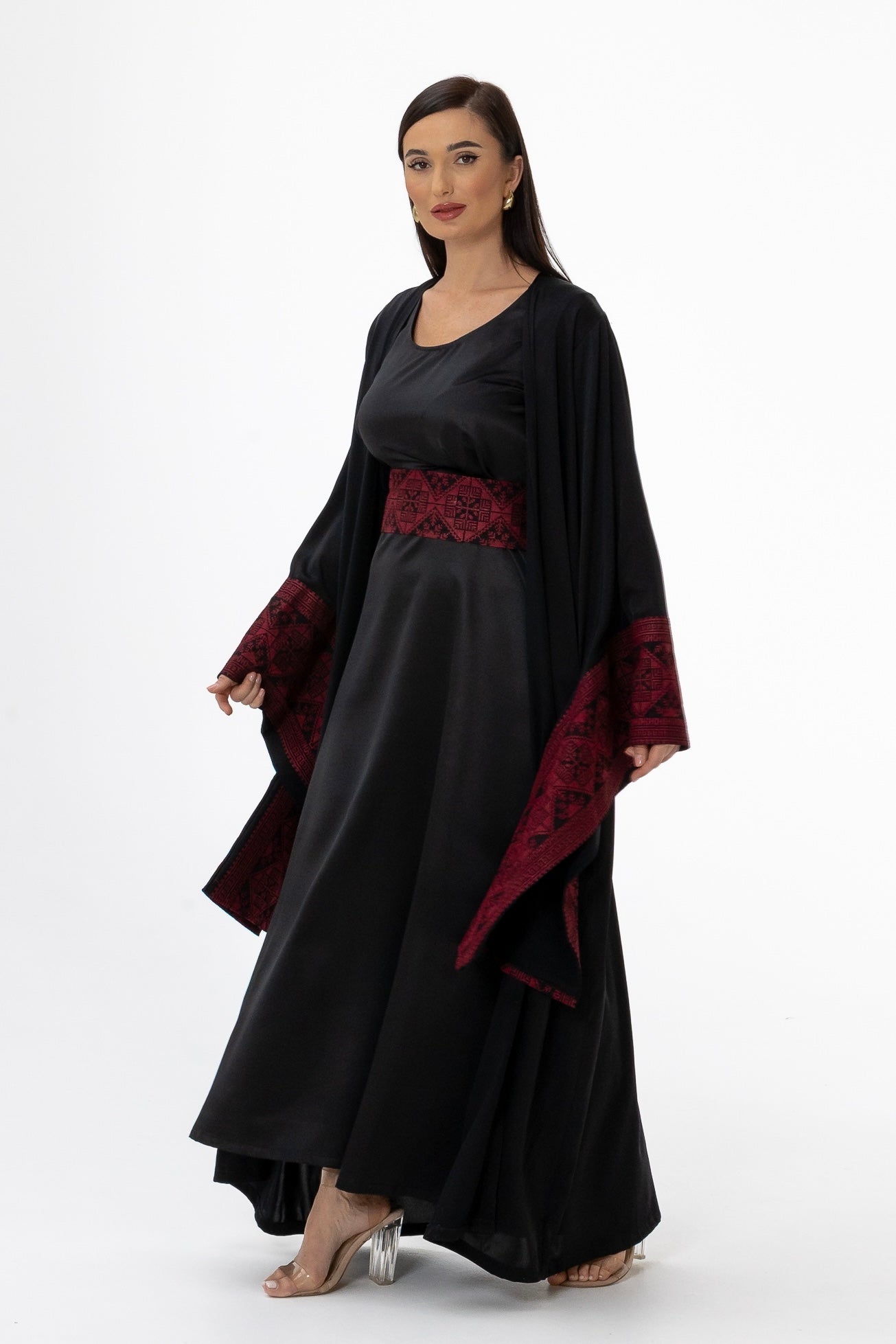 Black Abaya with Embroidered Details
