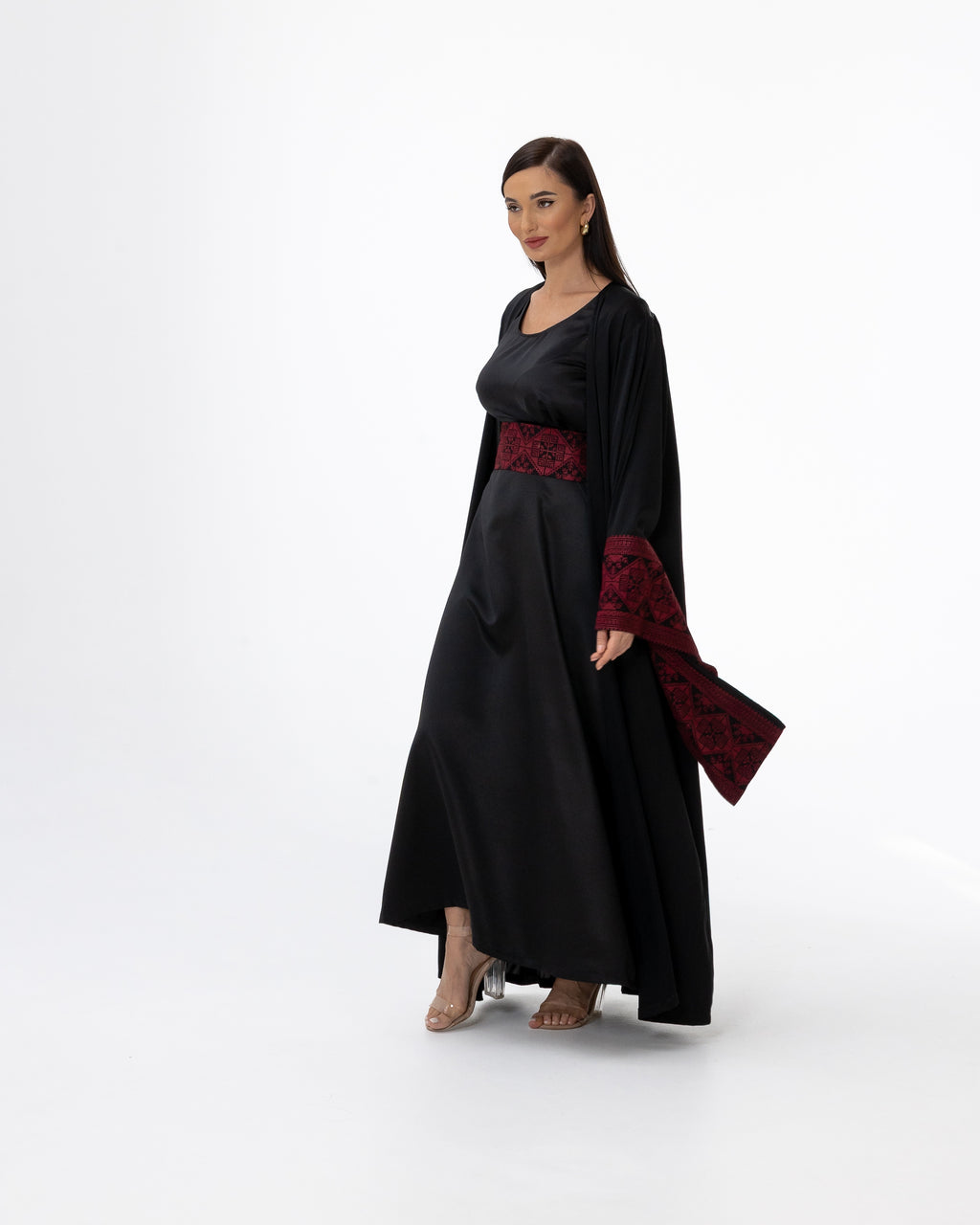 Black Abaya with Embroidered Details