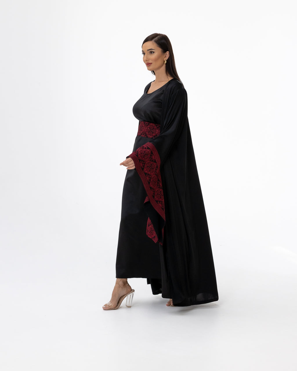 Black Abaya with Embroidered Details