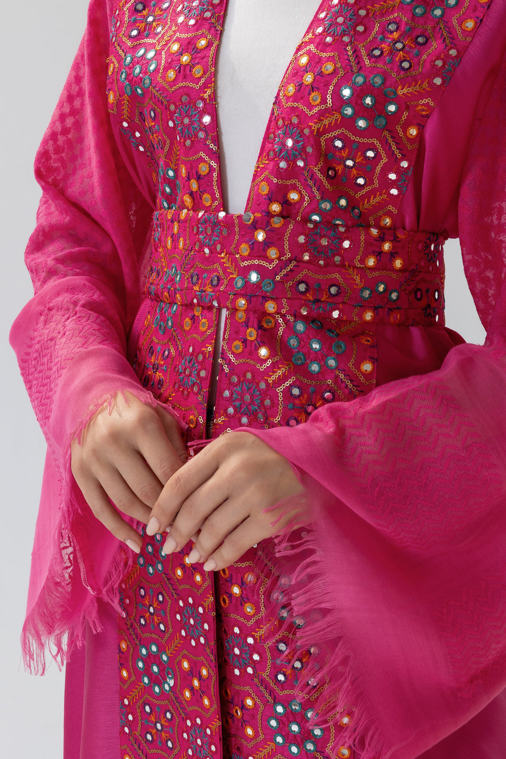 Fuschia Embroidered Abaya
