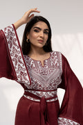 Burgundy Embroidered Kaftan