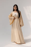 Cream Dress with Pleated Sleeves