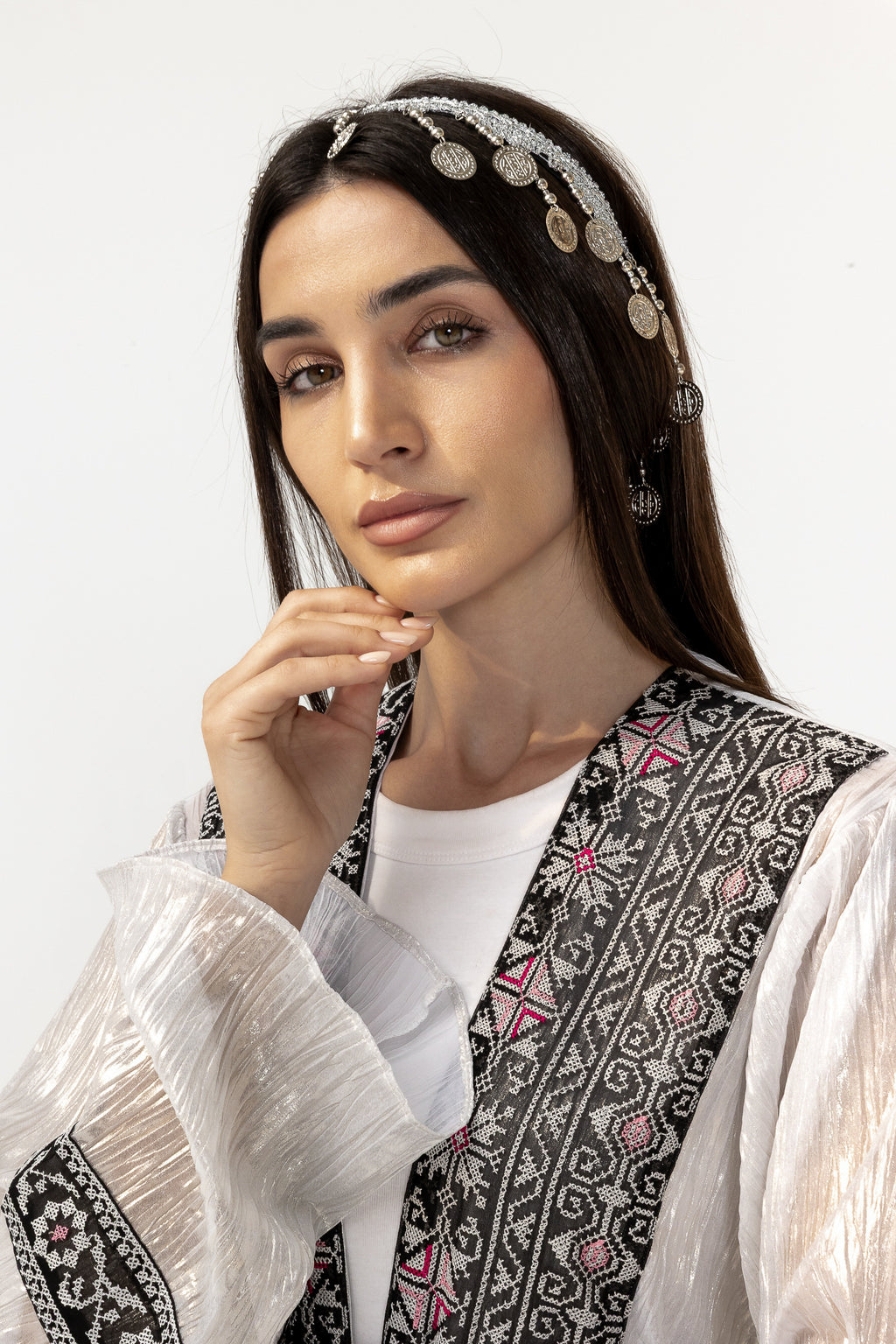 Silver Coin Chain Headpiece