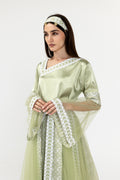 Embroidered Dress with Detachable Sheer Skirt
