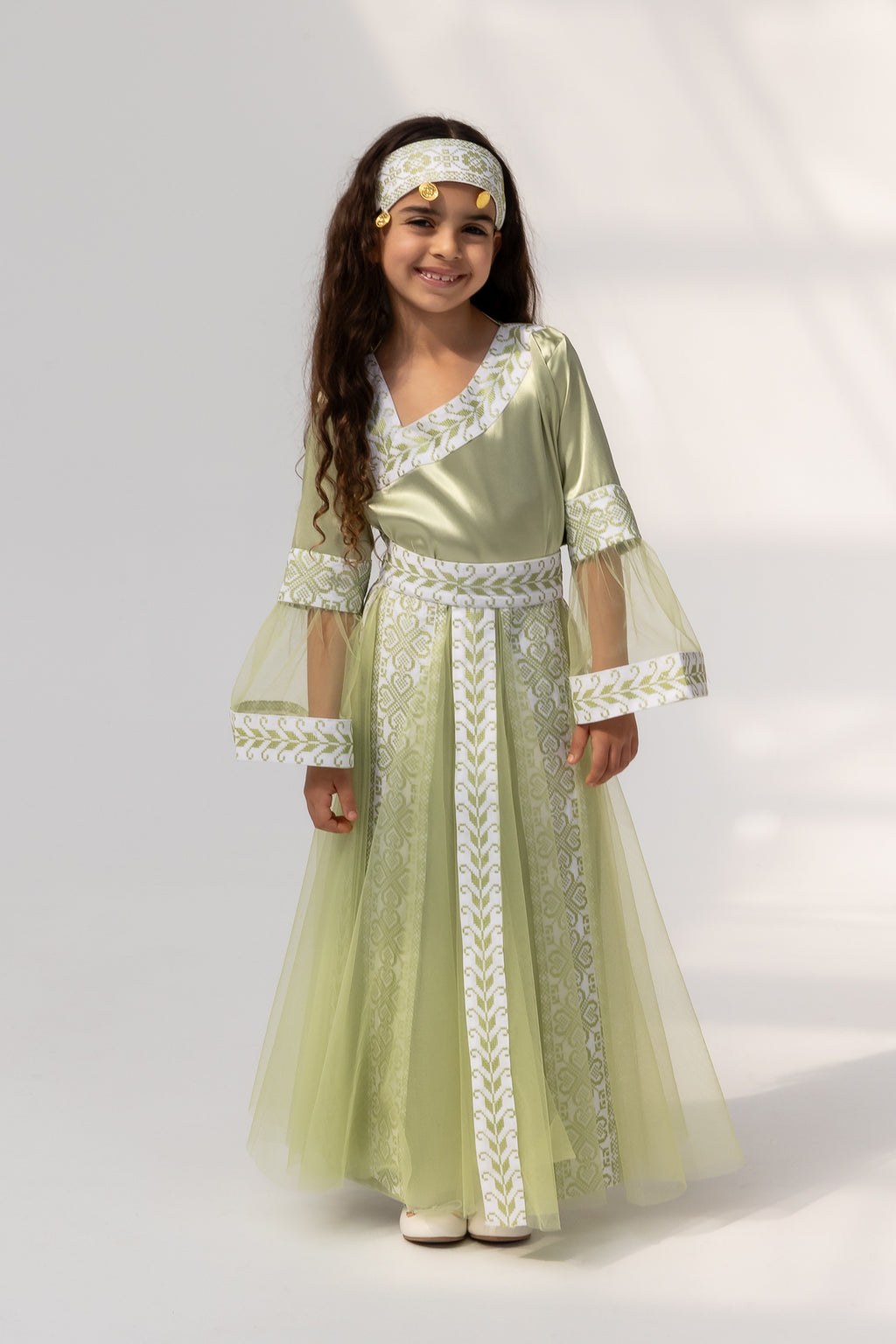 Kids Lime Dress with Detached Skirt