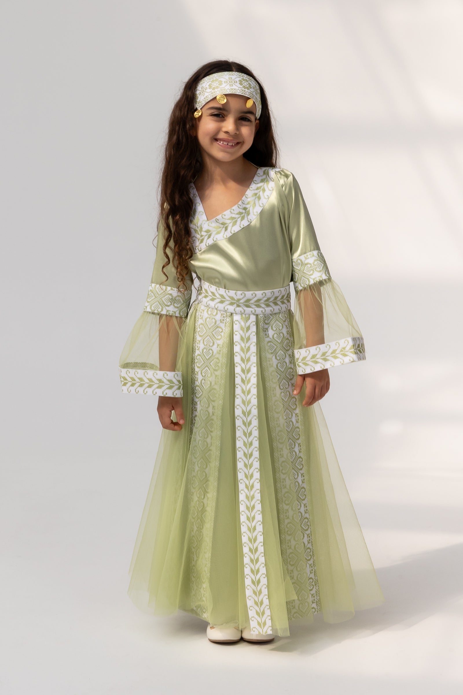 Kids Lime Dress with Detached Skirt