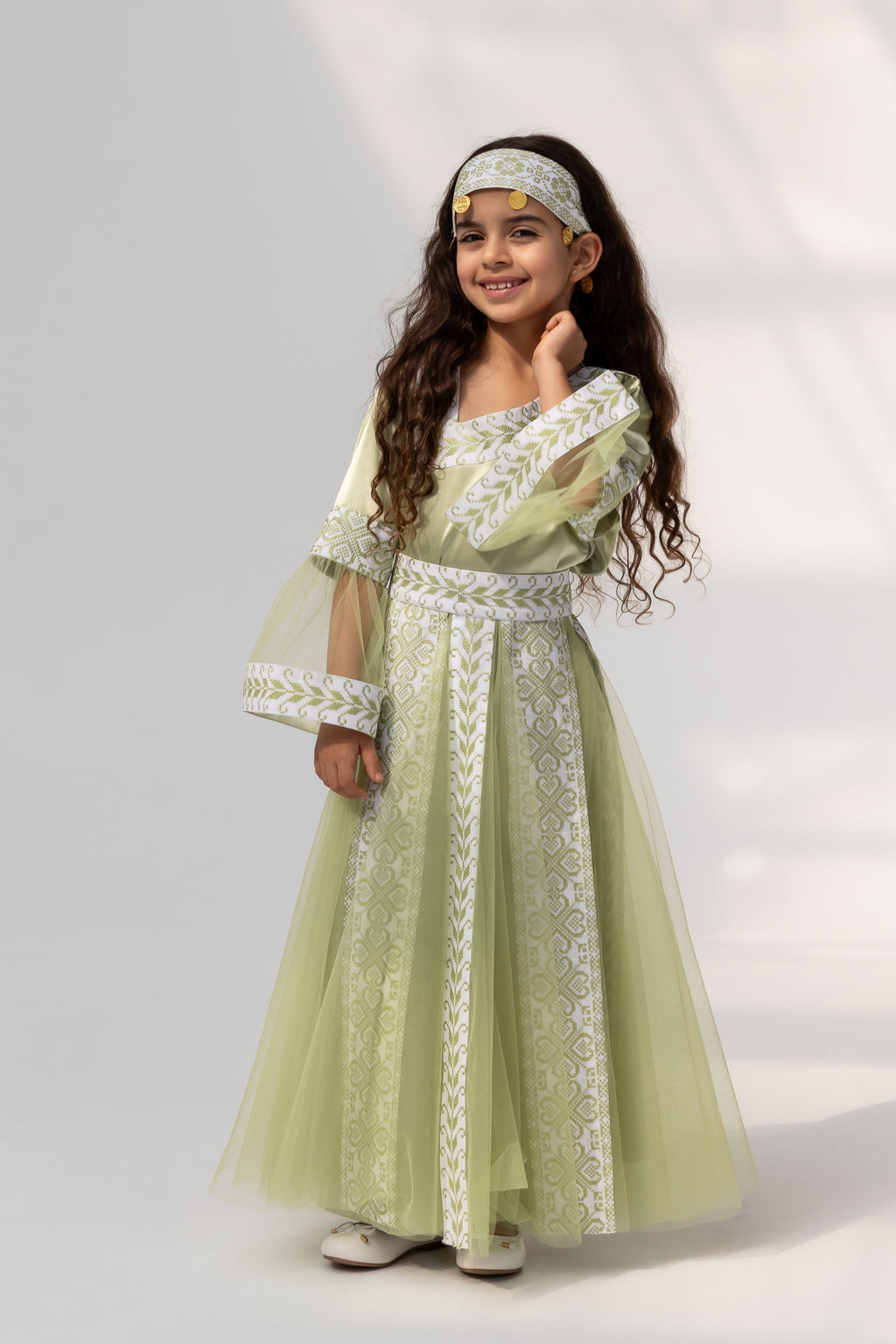 Kids Lime Dress with Detached Skirt