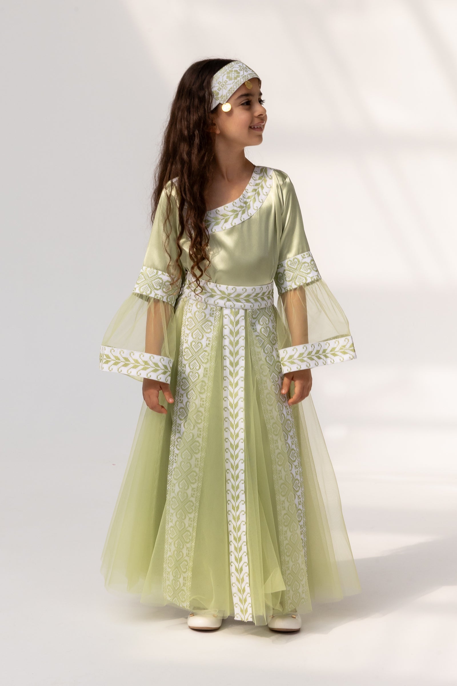 Kids Lime Dress with Detached Skirt