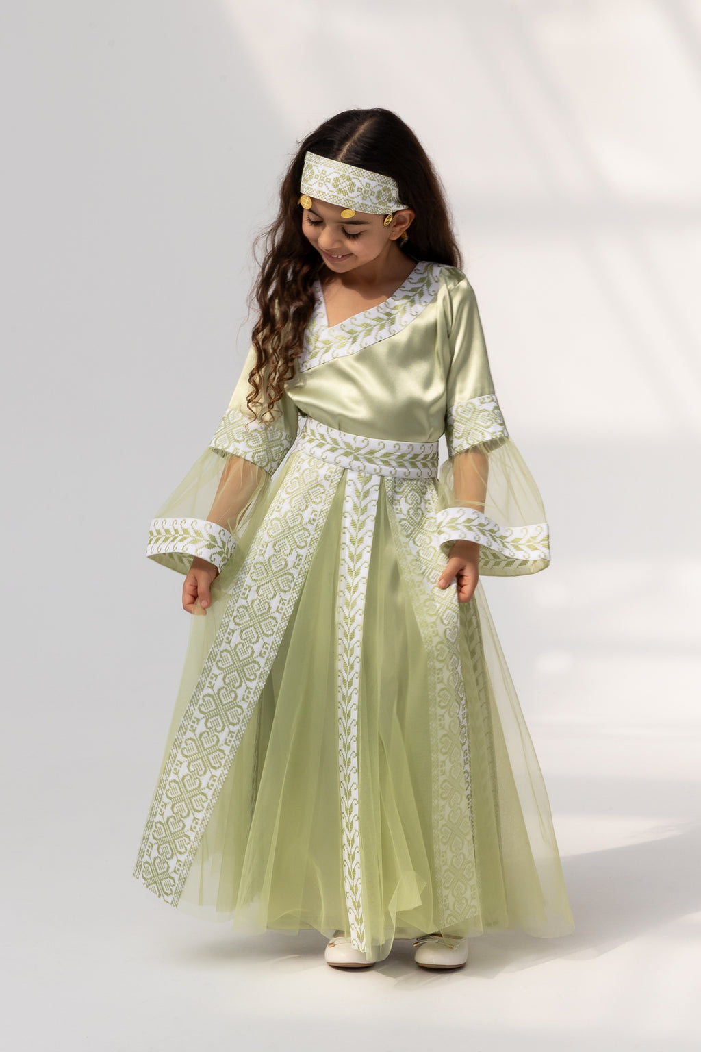 Kids Lime Dress with Detached Skirt
