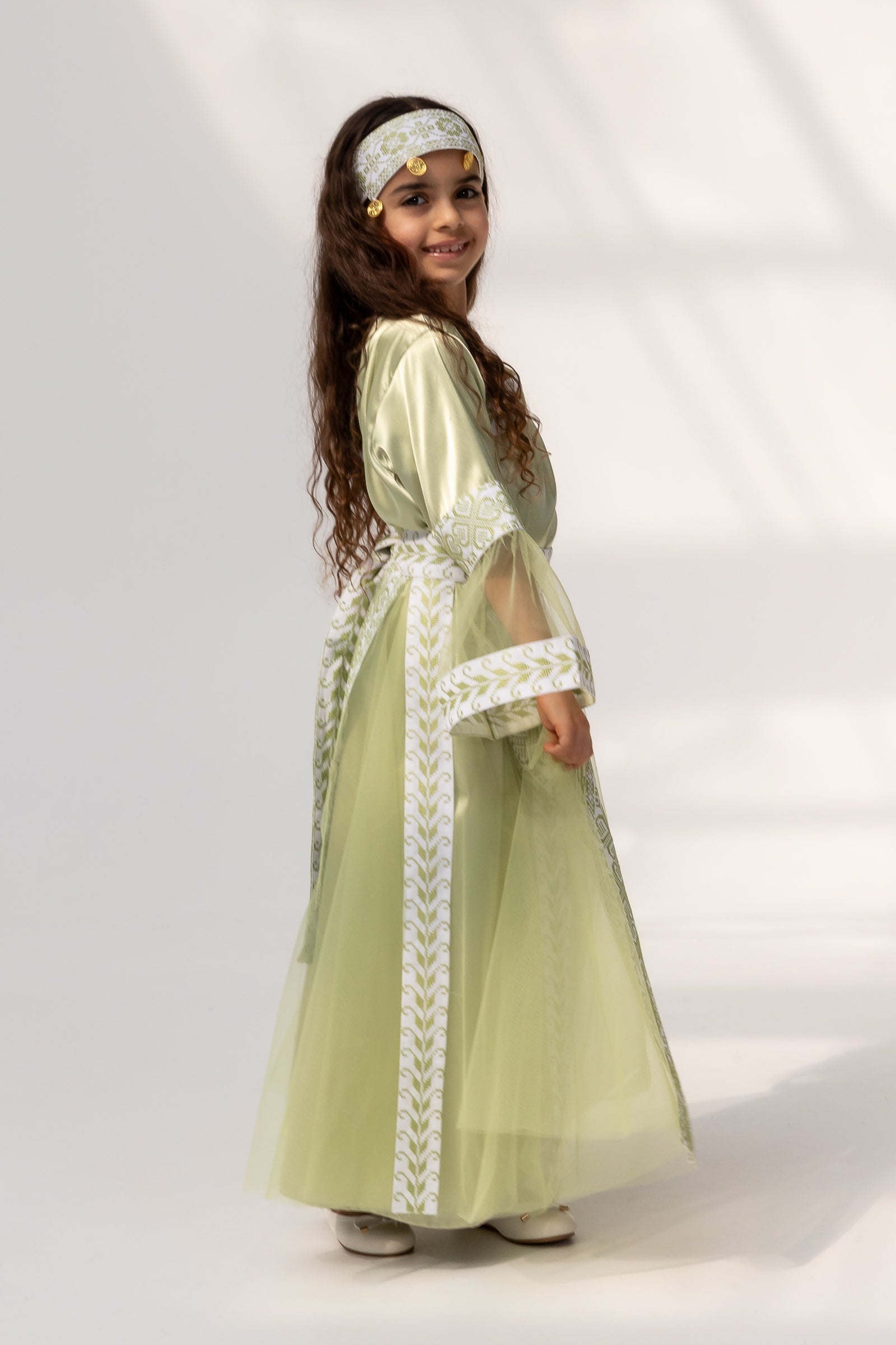 Kids Lime Dress with Detached Skirt