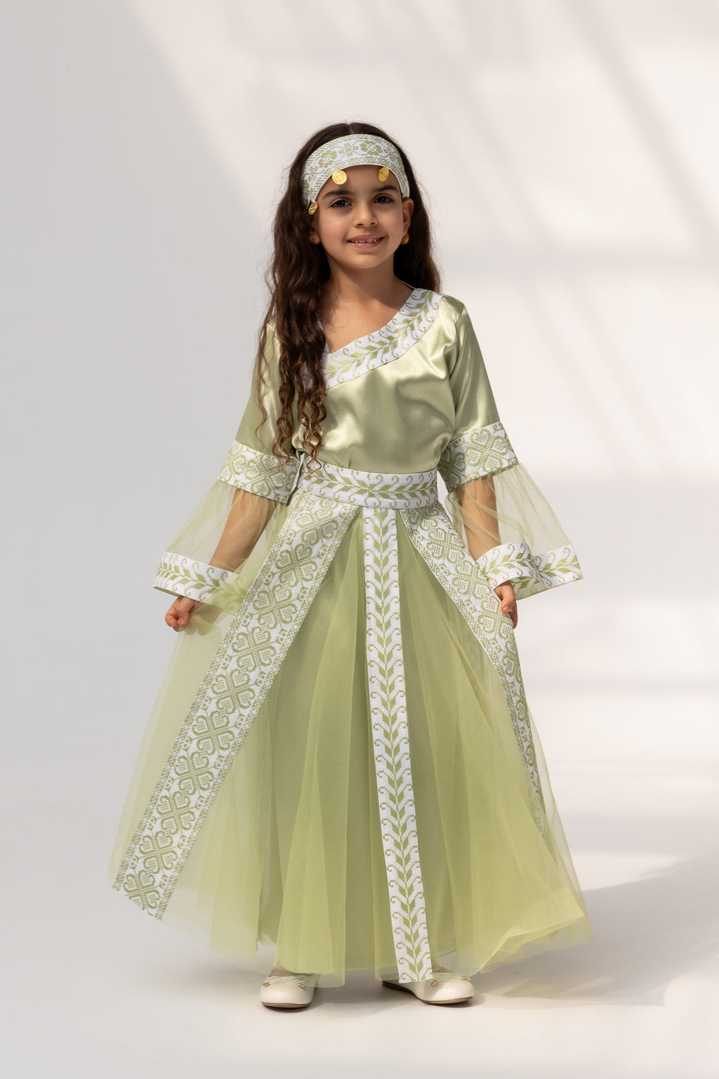 Kids Lime Dress with Detached Skirt