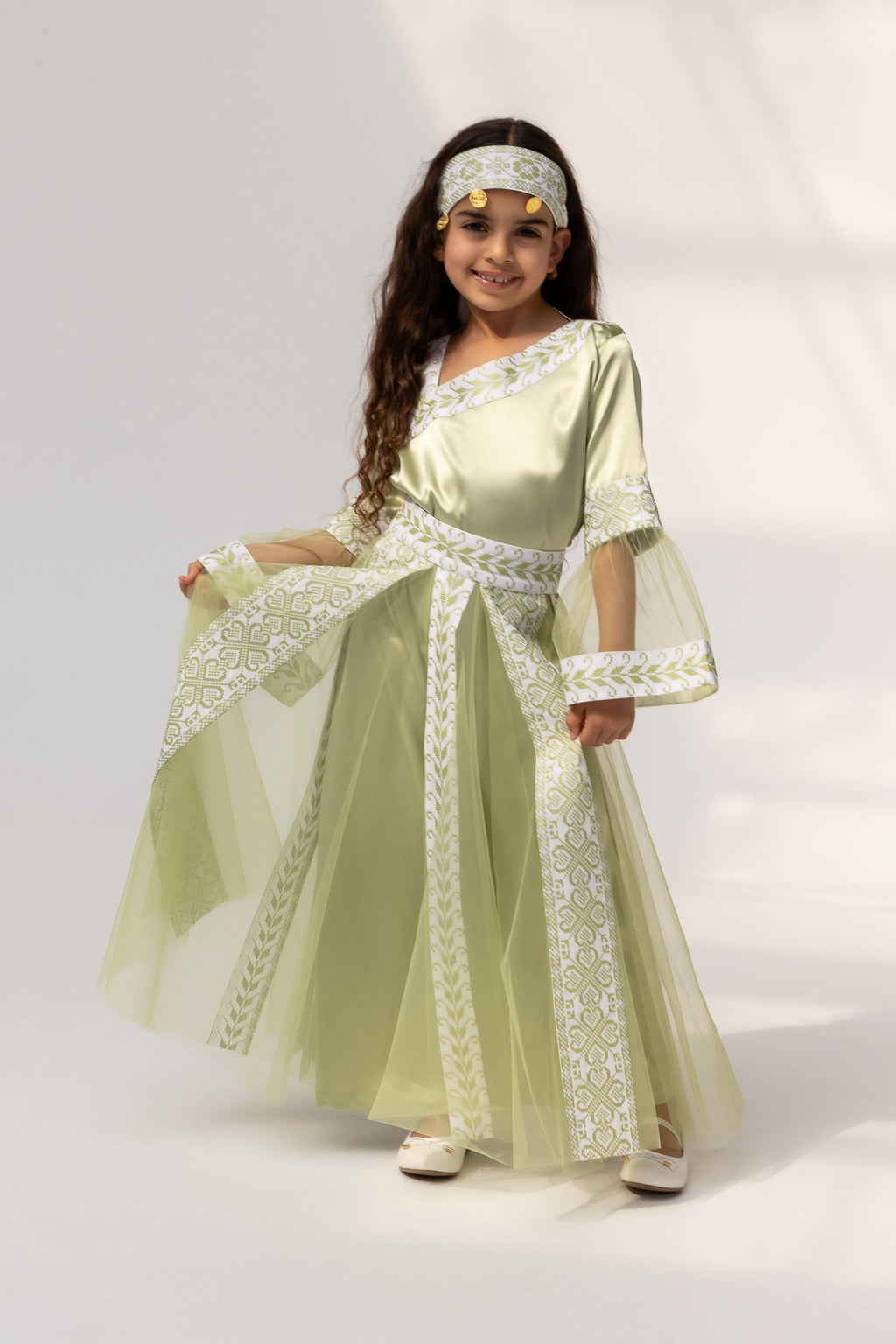 Kids Lime Dress with Detached Skirt