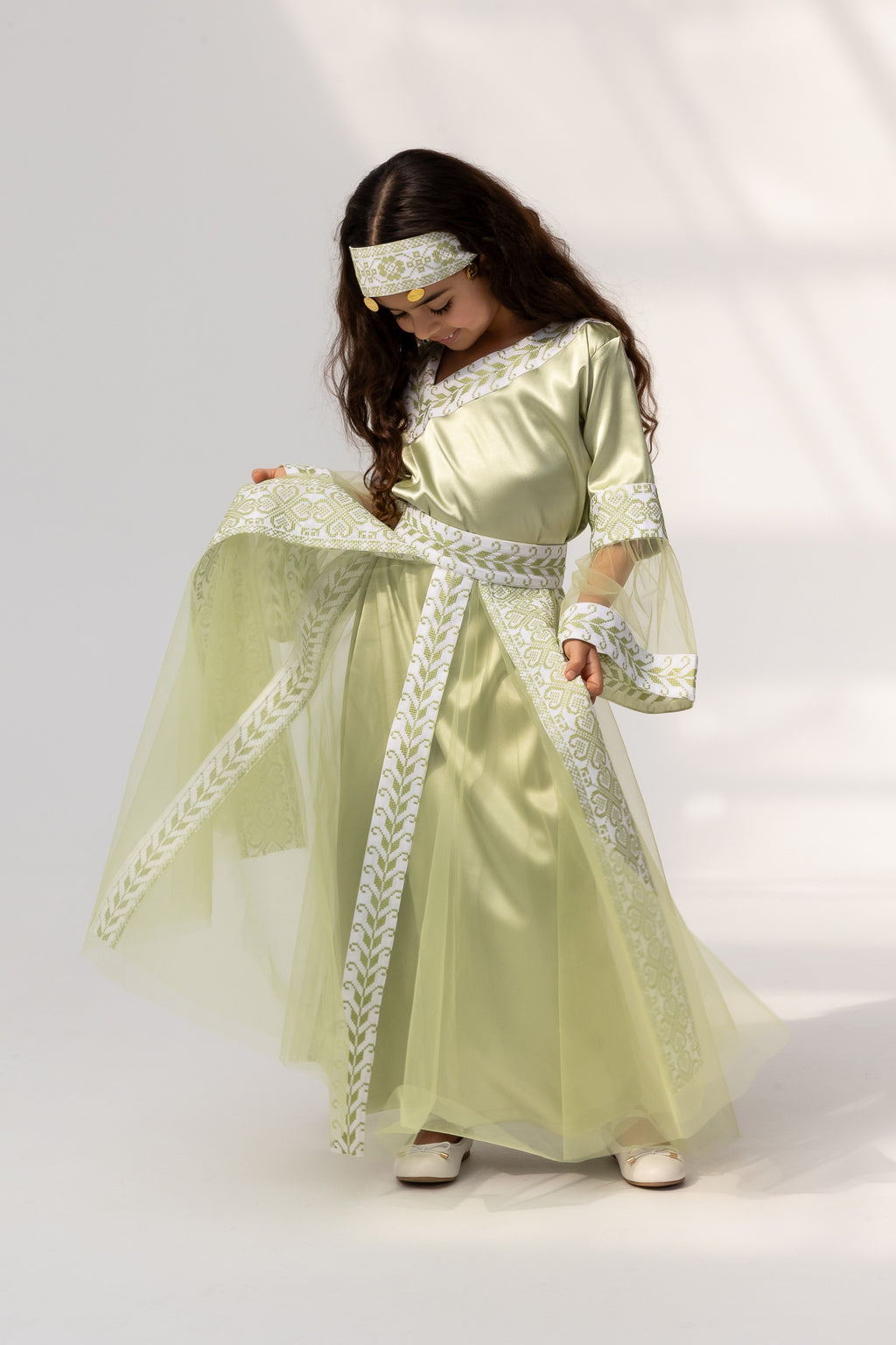 Kids Lime Dress with Detached Skirt