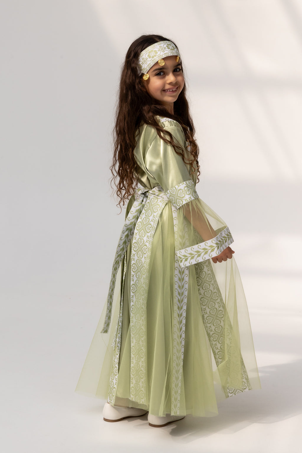 Kids Lime Dress with Detached Skirt