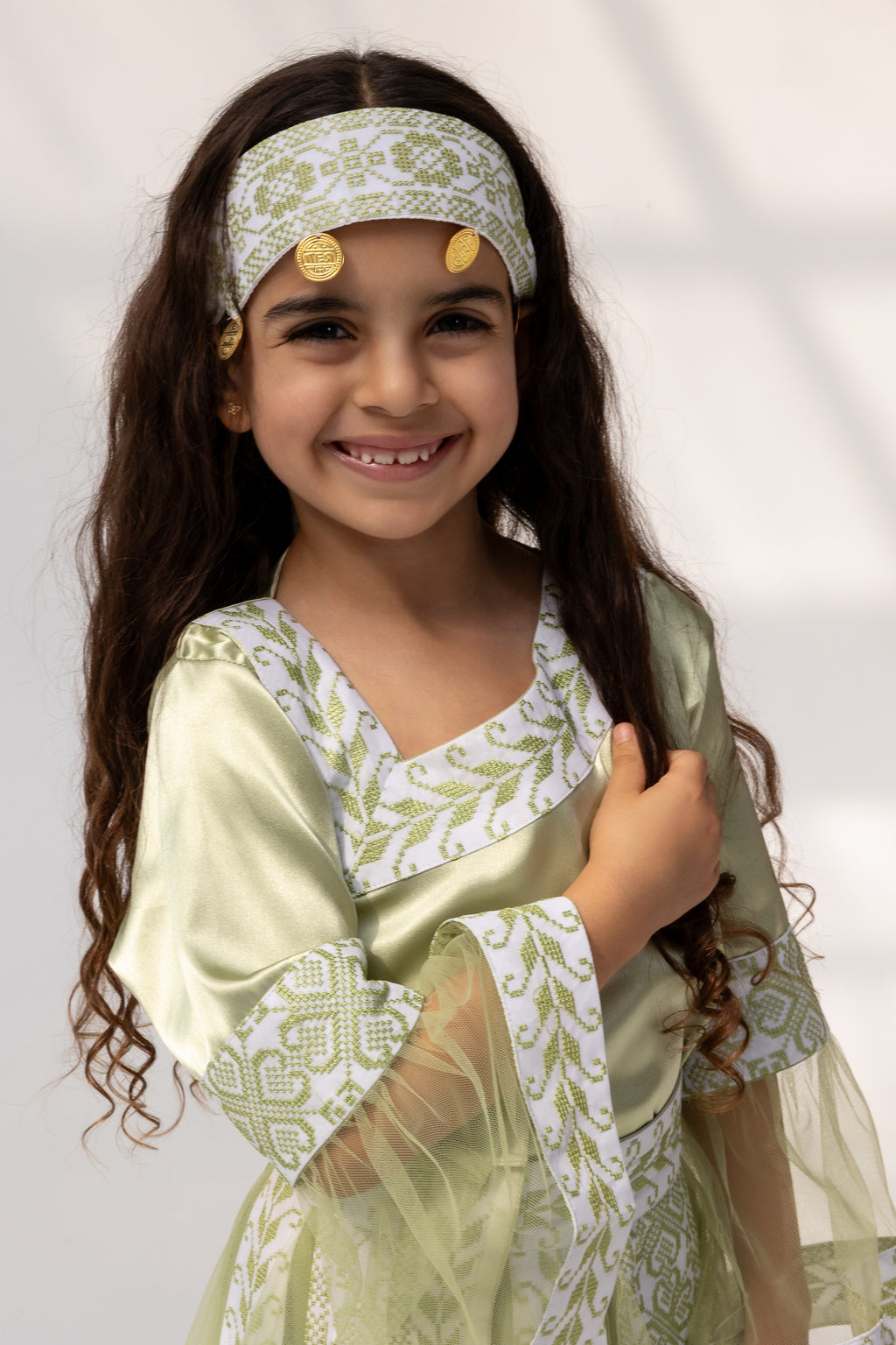 Kids Lime Dress with Detached Skirt