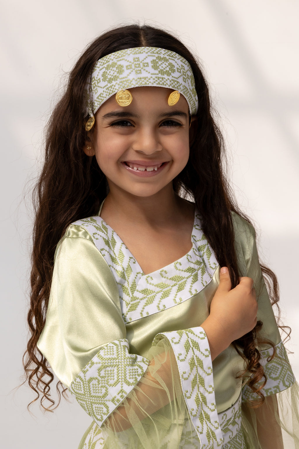 Kids Lime Dress with Detached Skirt