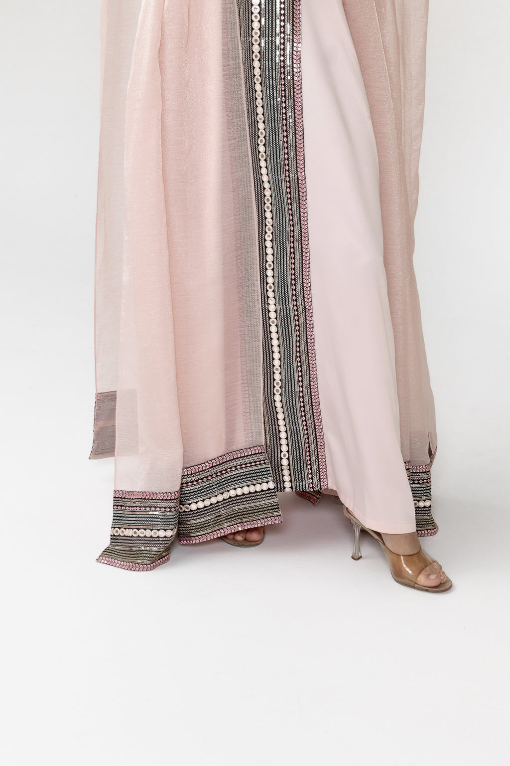 Blush Embroidered Cape Kaftan