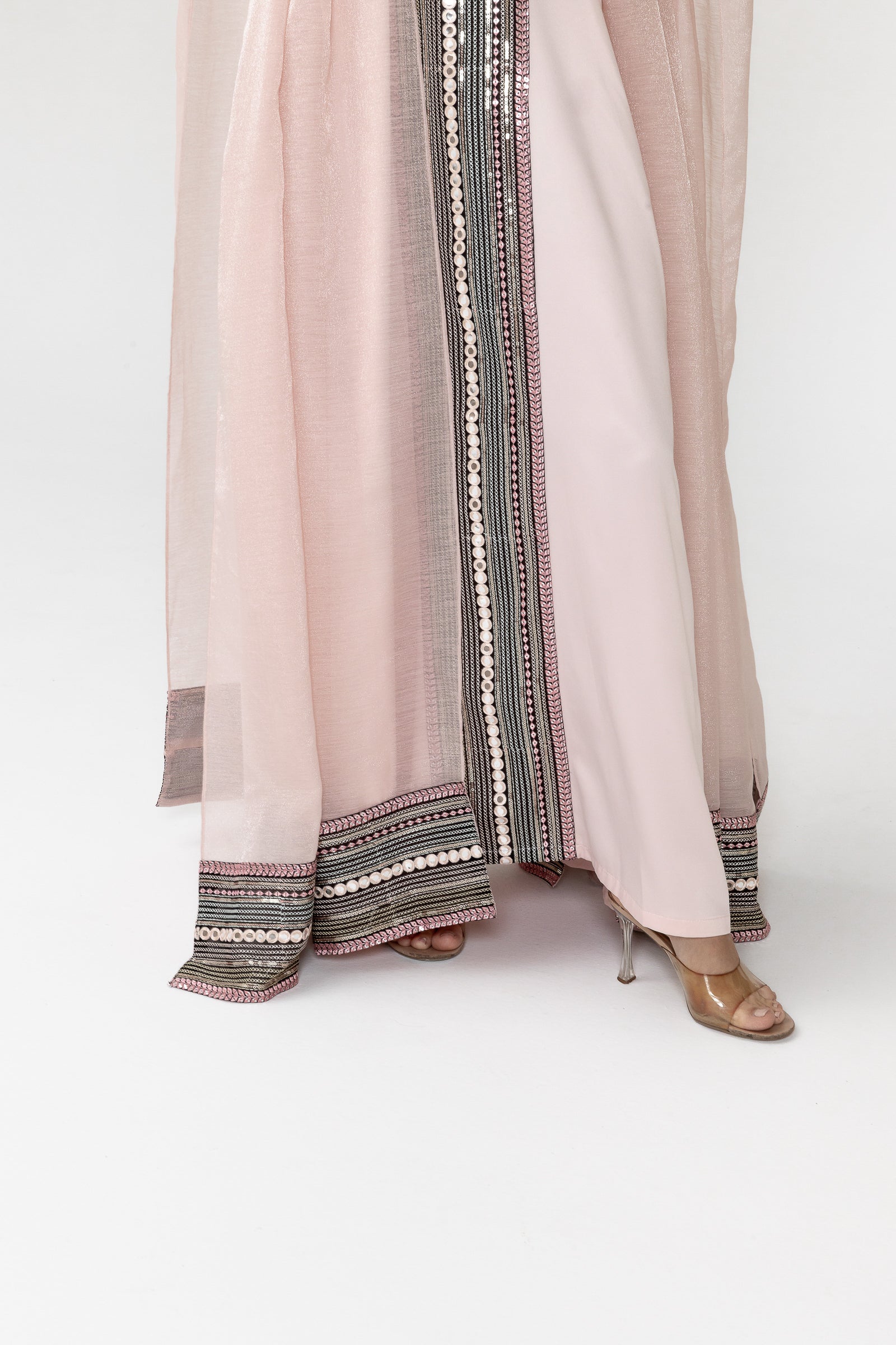 Blush Embroidered Cape Kaftan