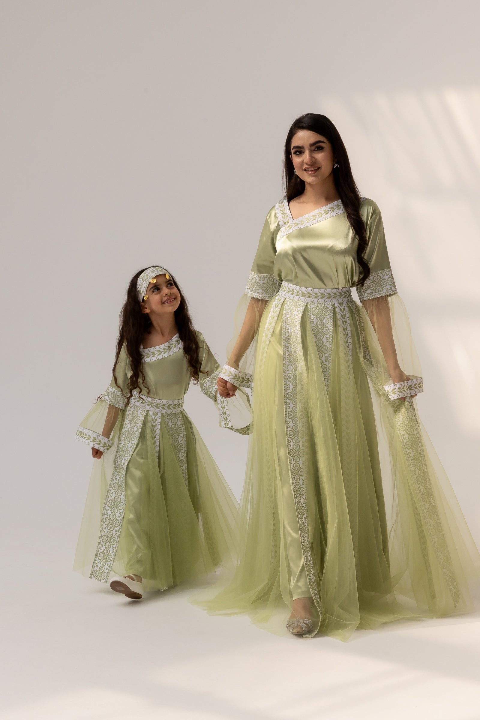 Kids Lime Dress with Detached Skirt