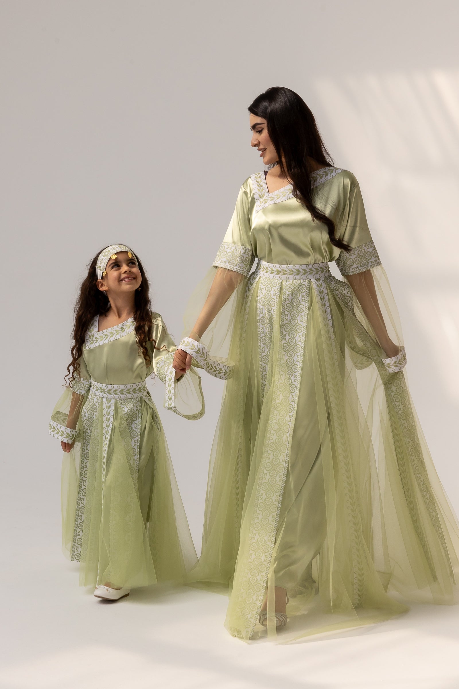 Kids Lime Dress with Detached Skirt