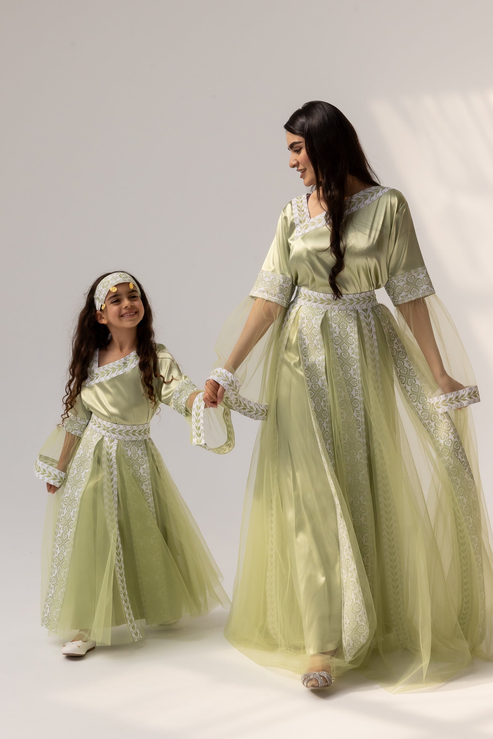 Kids Lime Dress with Detached Skirt