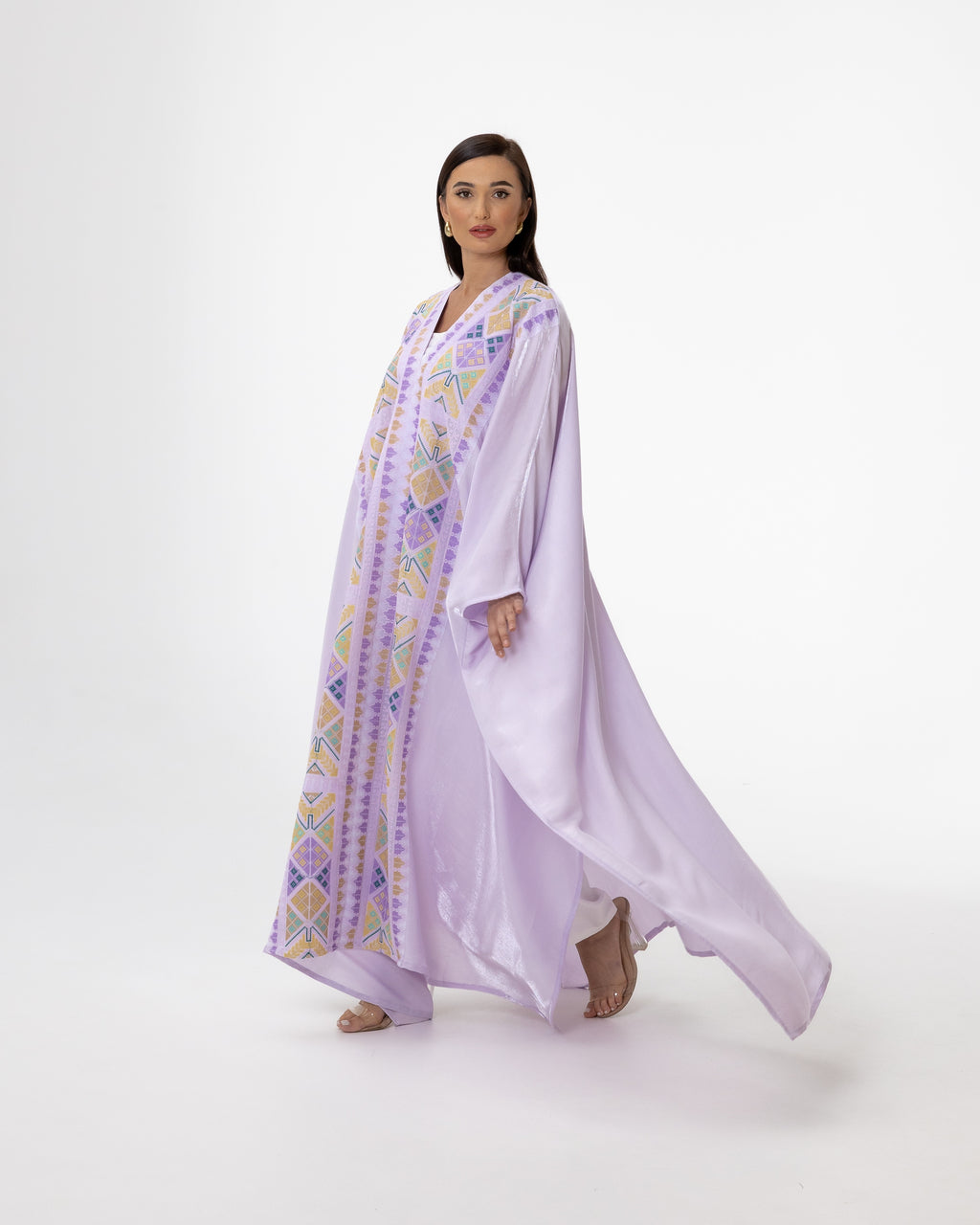 Lavender Open Cape with Embroidery