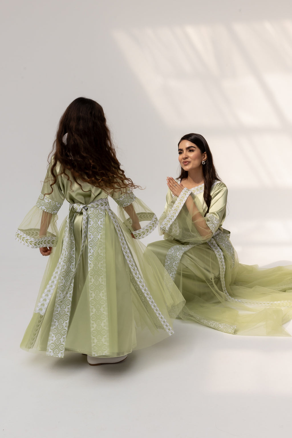 Kids Lime Dress with Detached Skirt
