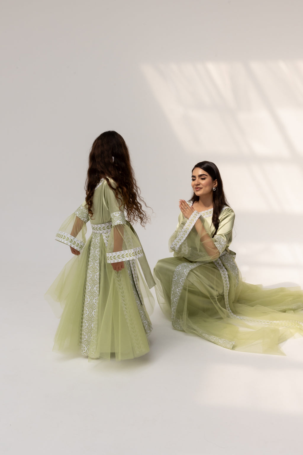 Kids Lime Dress with Detached Skirt