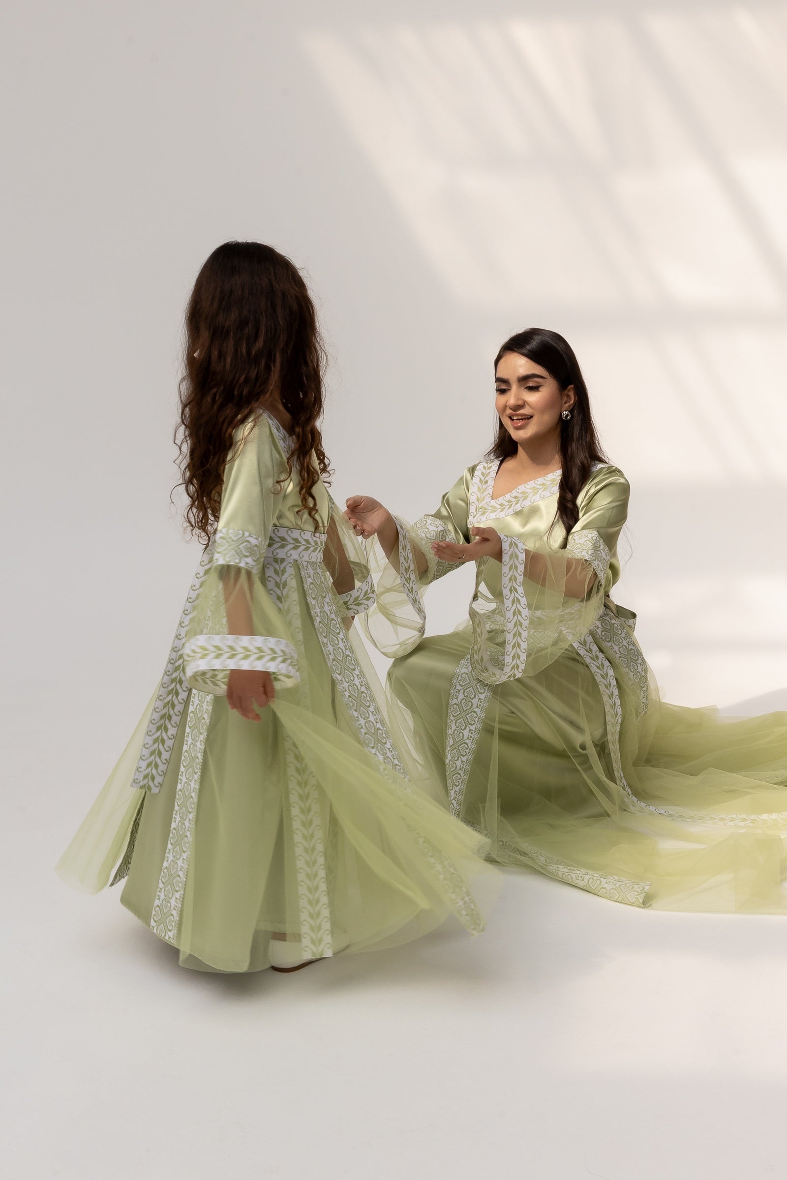 Kids Lime Dress with Detached Skirt