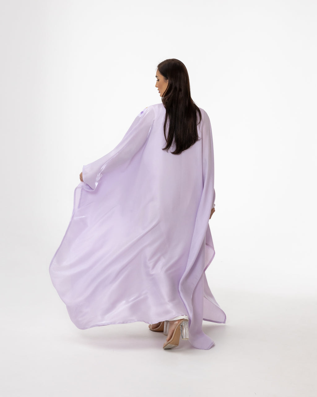 Lavender Open Cape with Embroidery