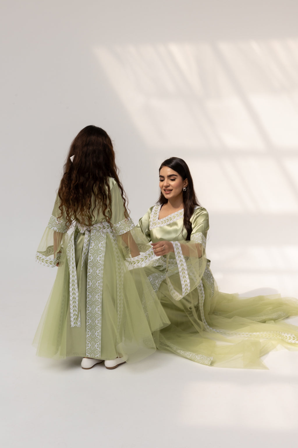 Kids Lime Dress with Detached Skirt