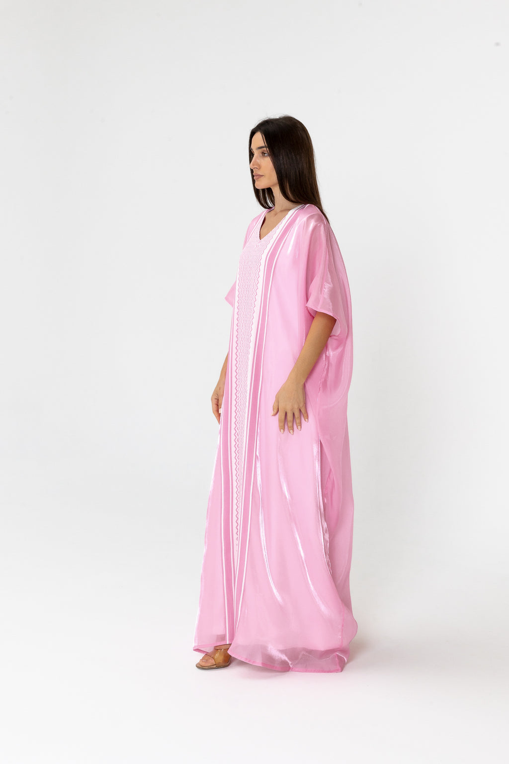 Pink Kaftan with Keffiyeh Print