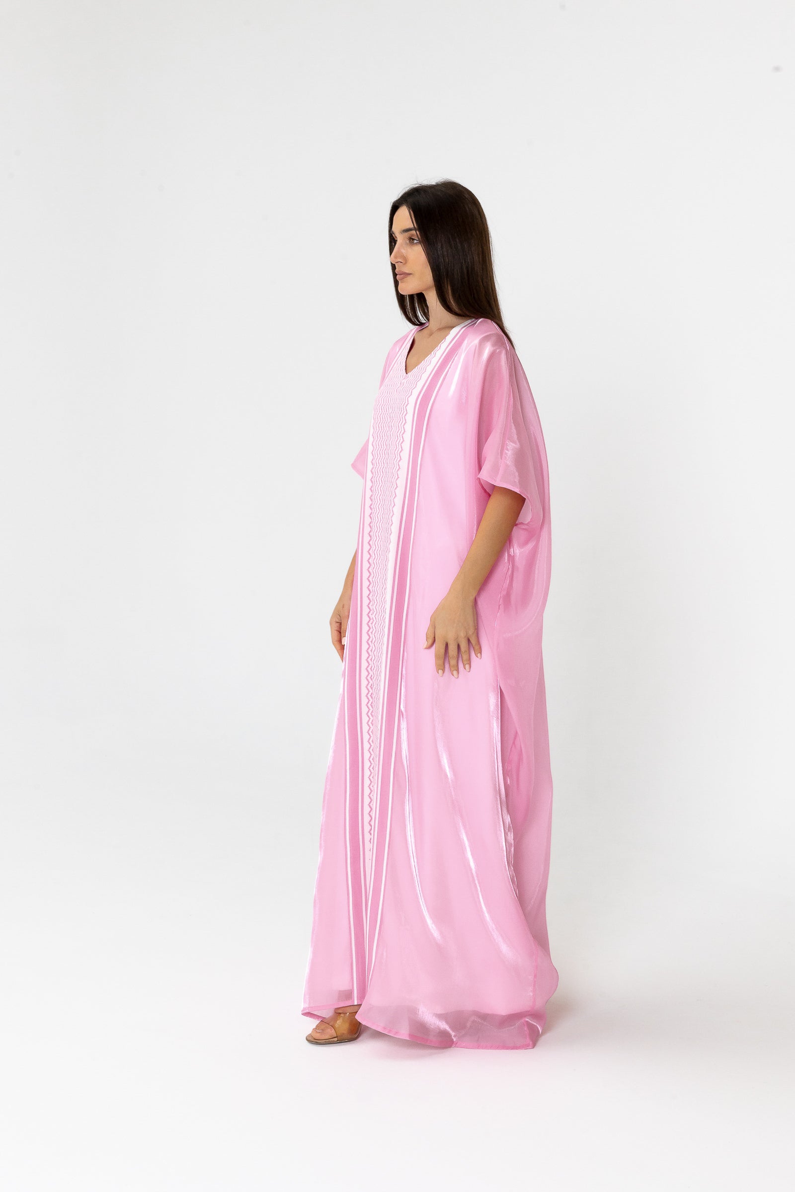 Pink Kaftan with Keffiyeh Print