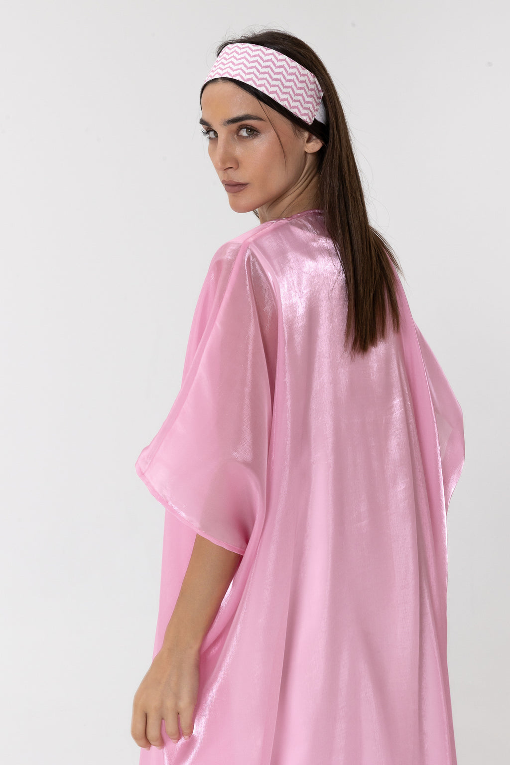 Pink Kaftan with Keffiyeh Print