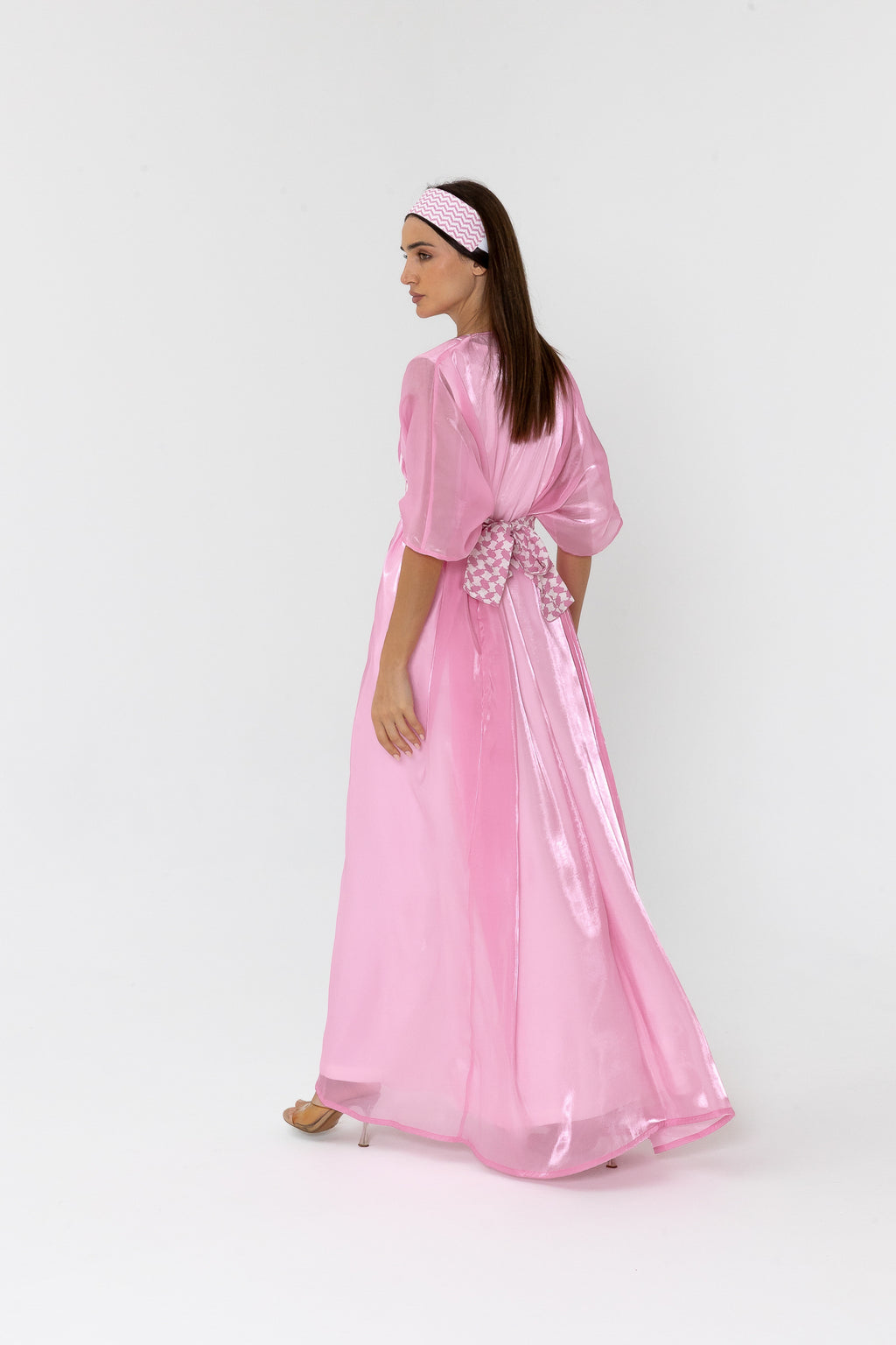 Pink Kaftan with Keffiyeh Print