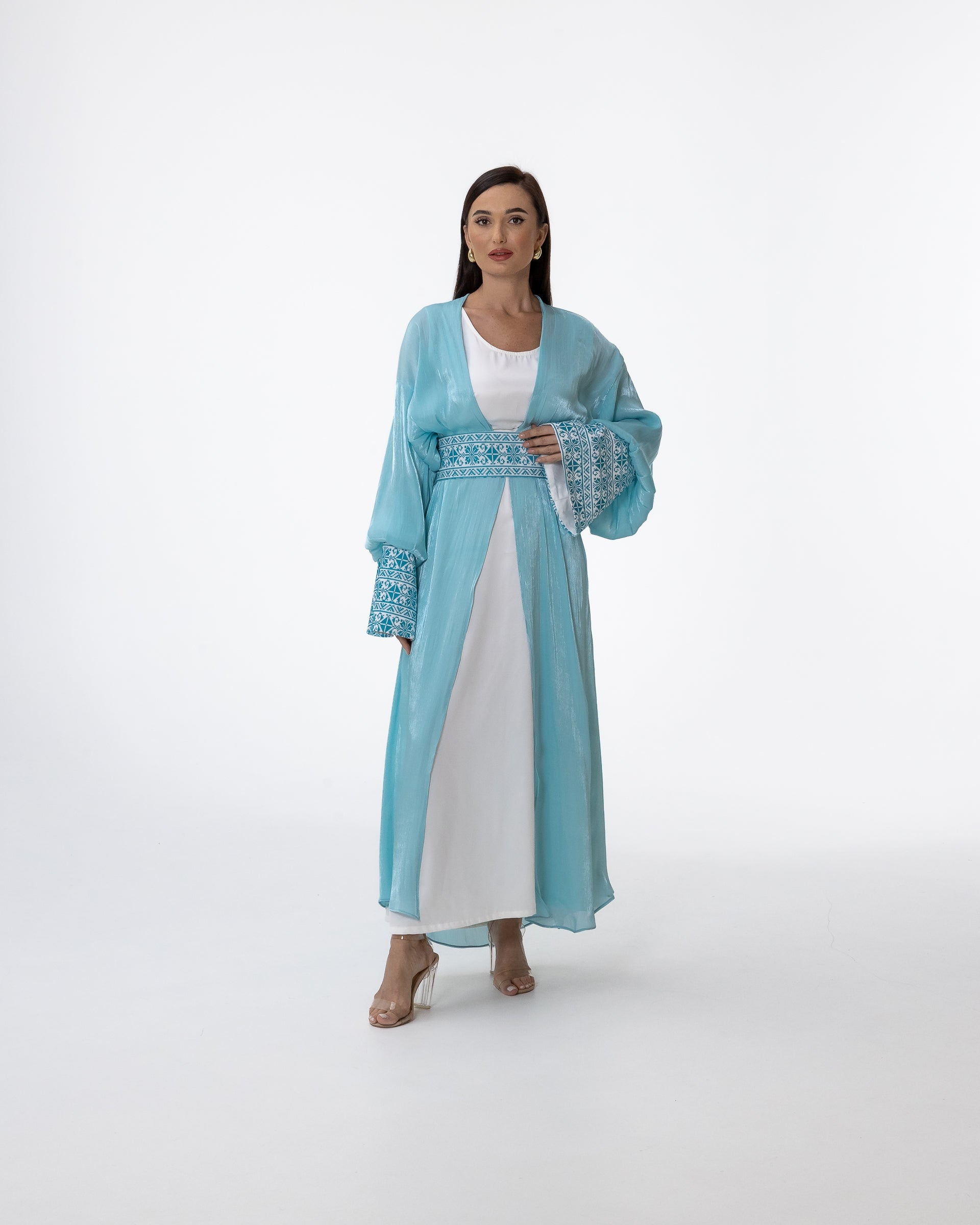 Azure Embroidered Abaya