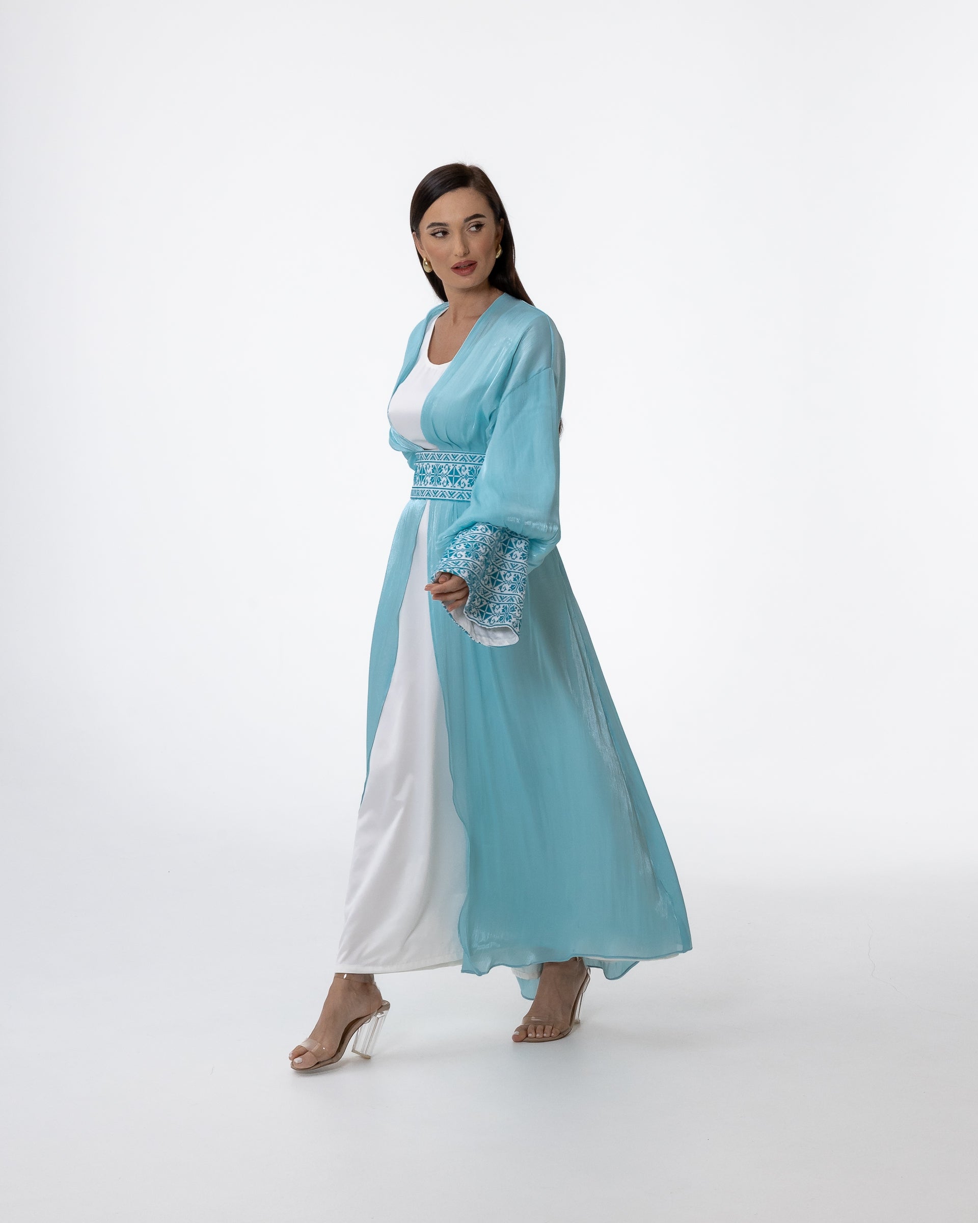 Azure Embroidered Abaya