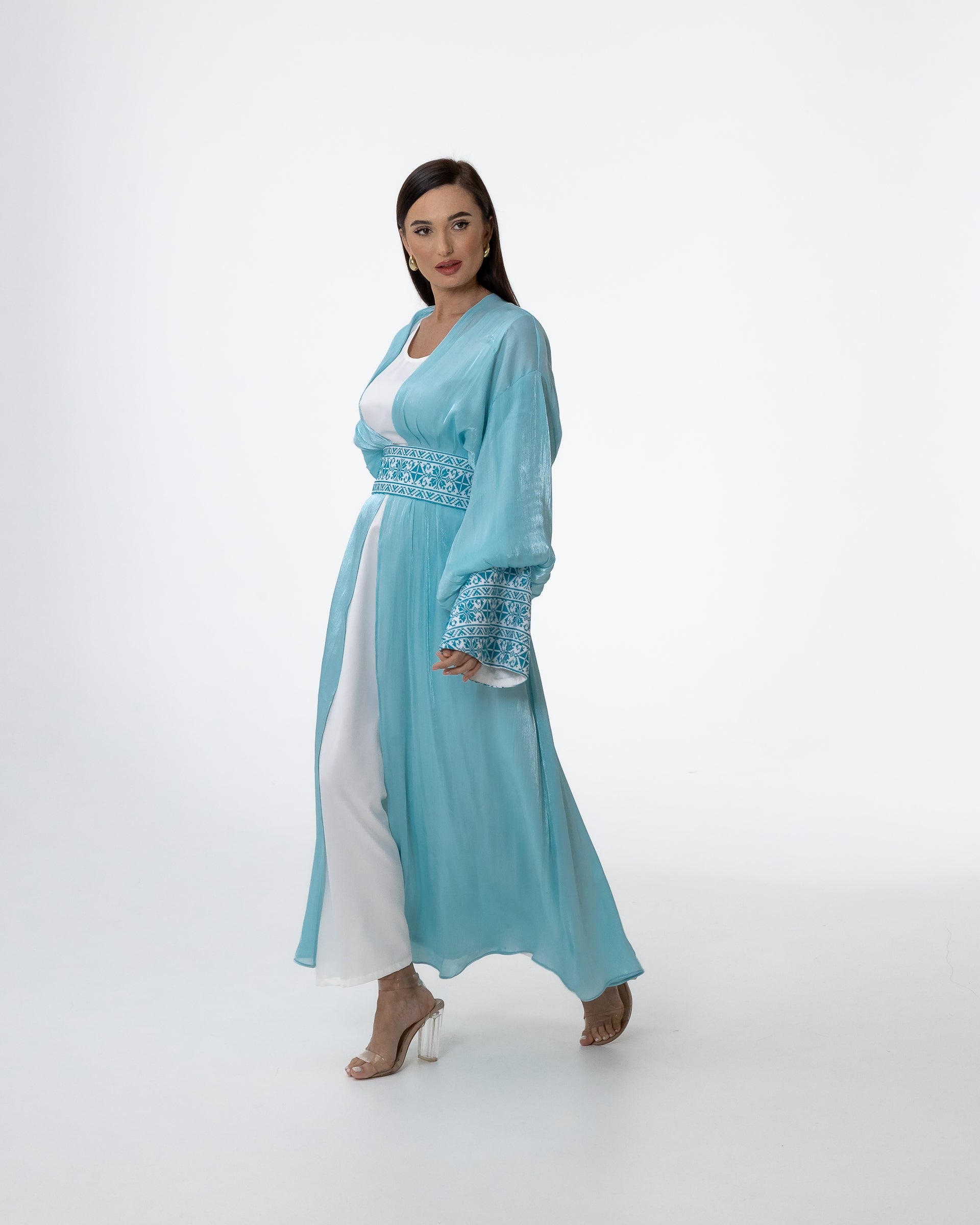 Azure Embroidered Abaya