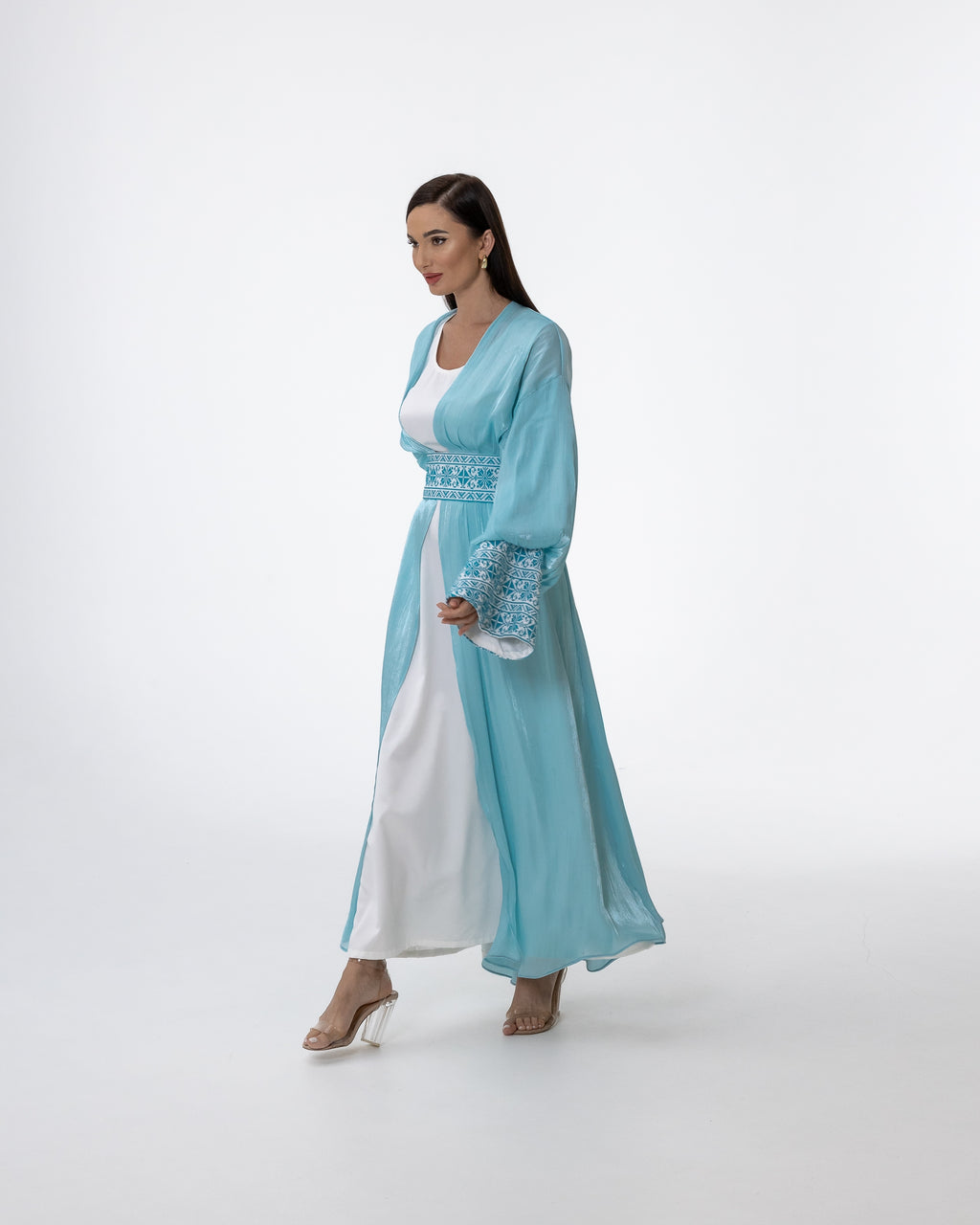 Azure Embroidered Abaya