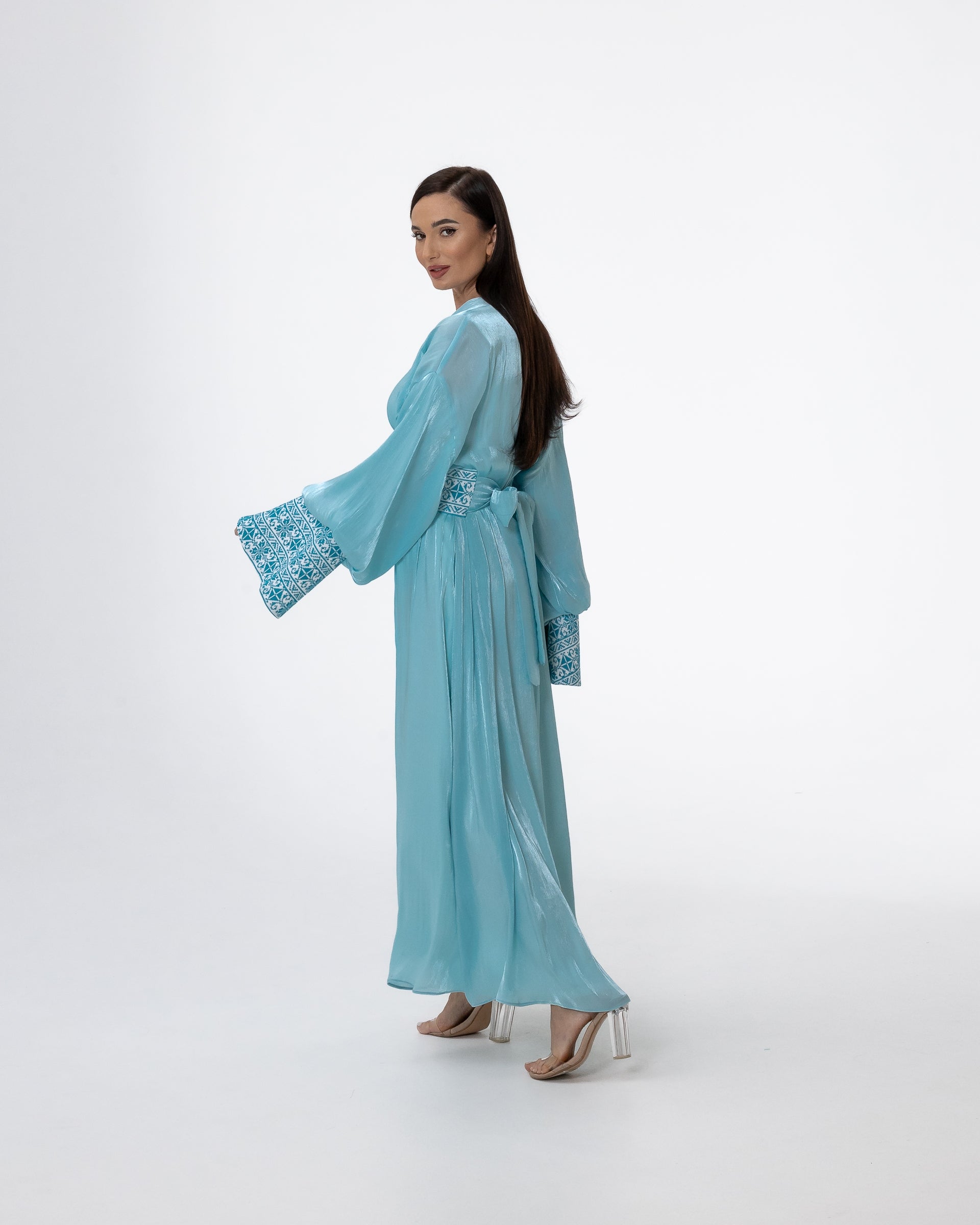 Azure Embroidered Abaya