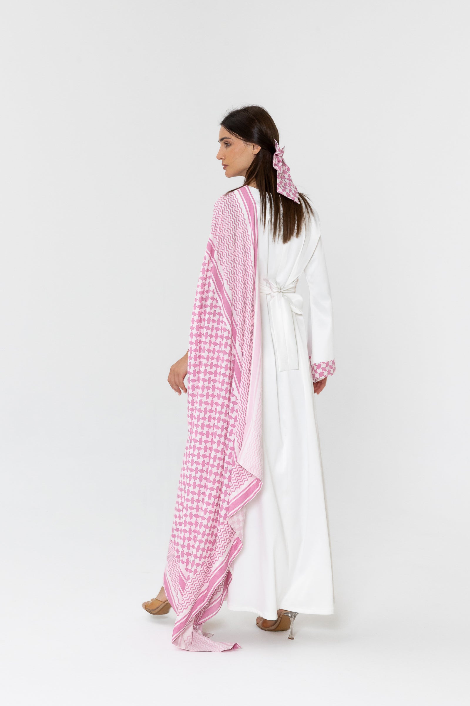 Pink Keffiyeh Layered Dress Set