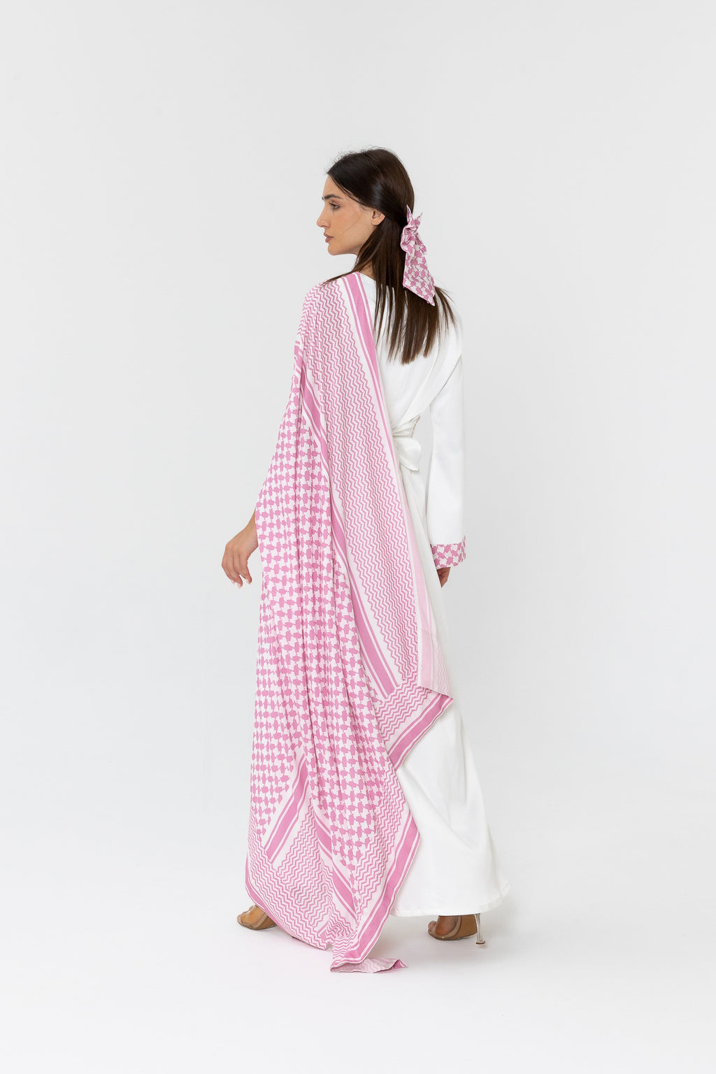 Pink Keffiyeh Layered Dress Set