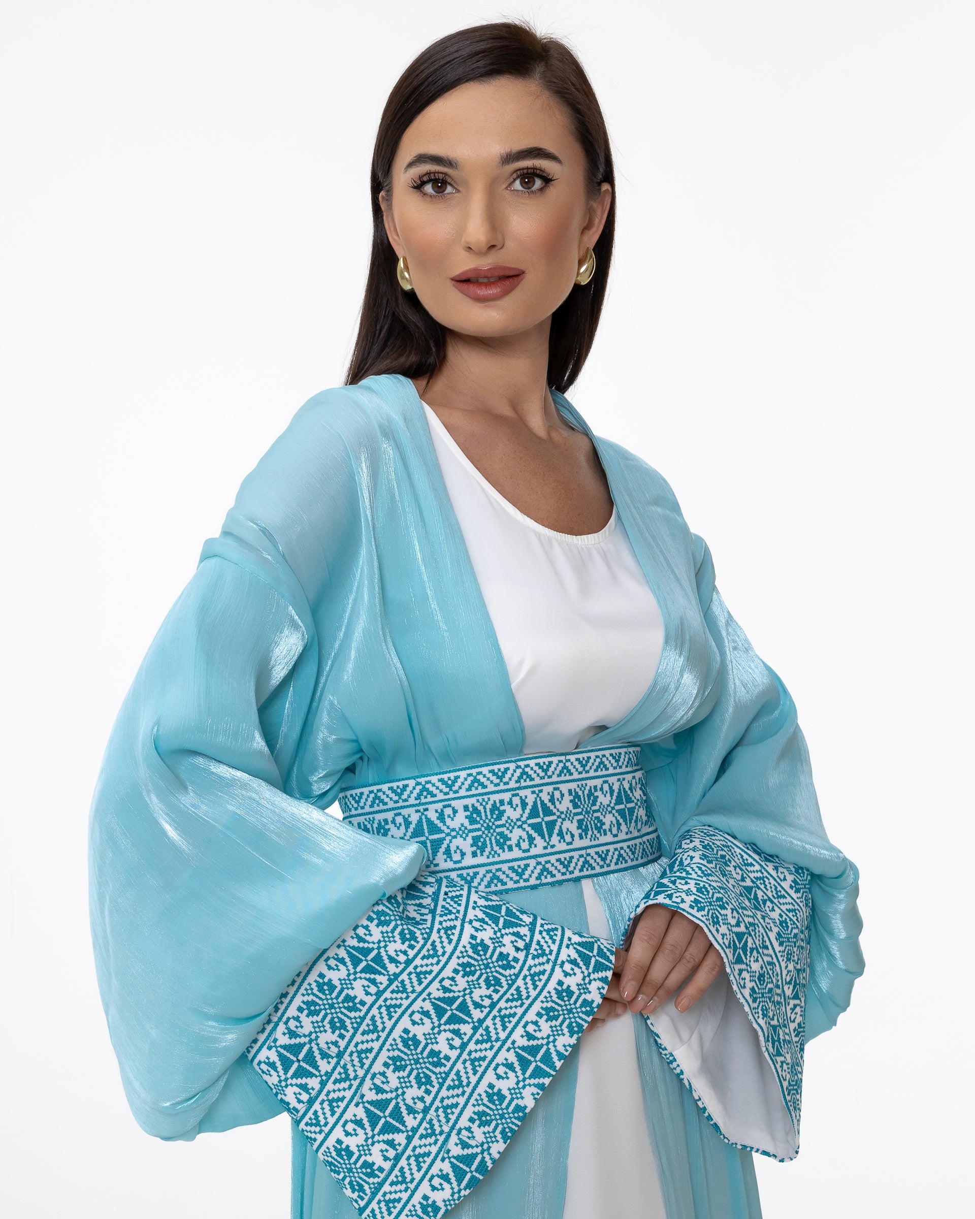 Azure Embroidered Abaya