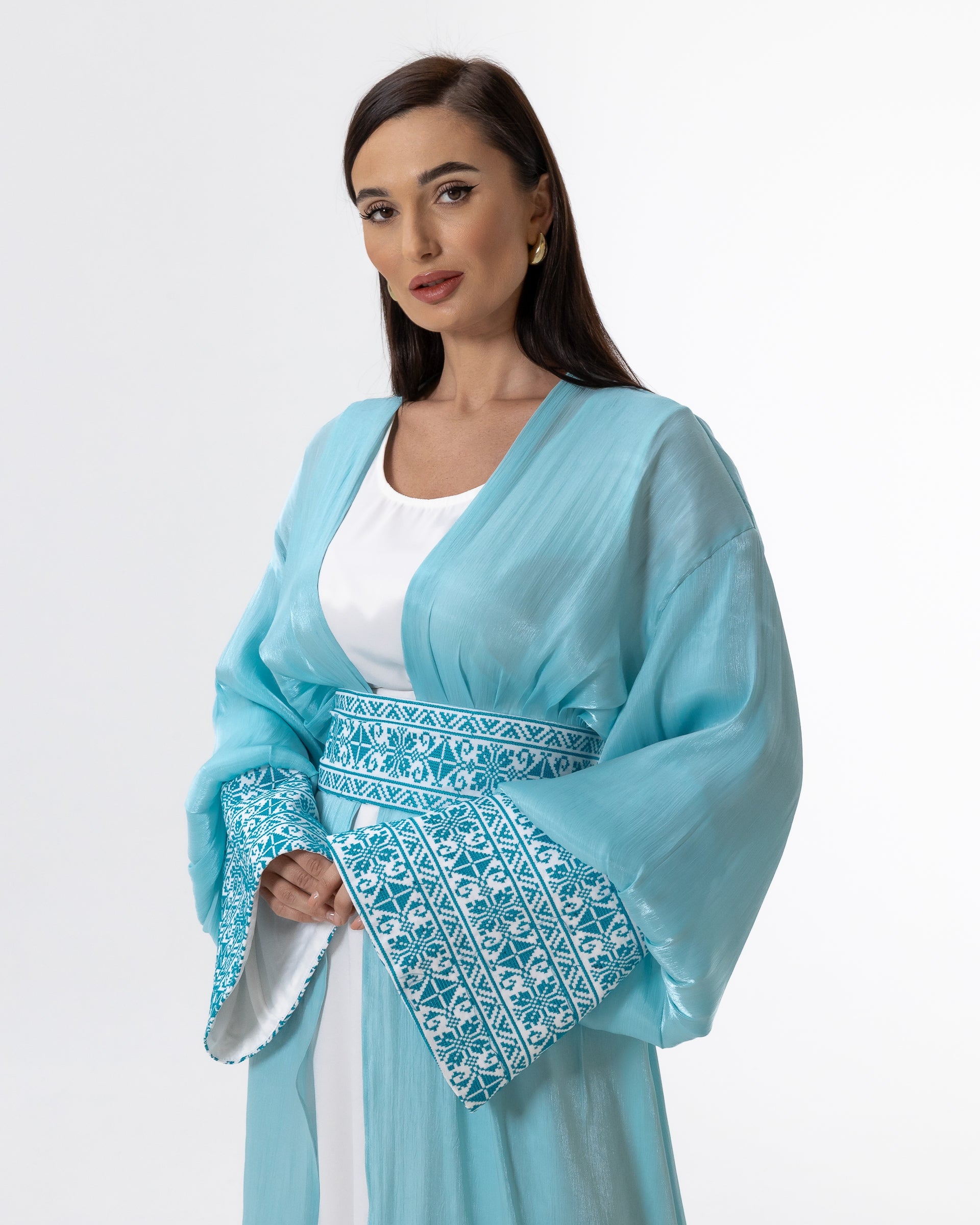 Azure Embroidered Abaya