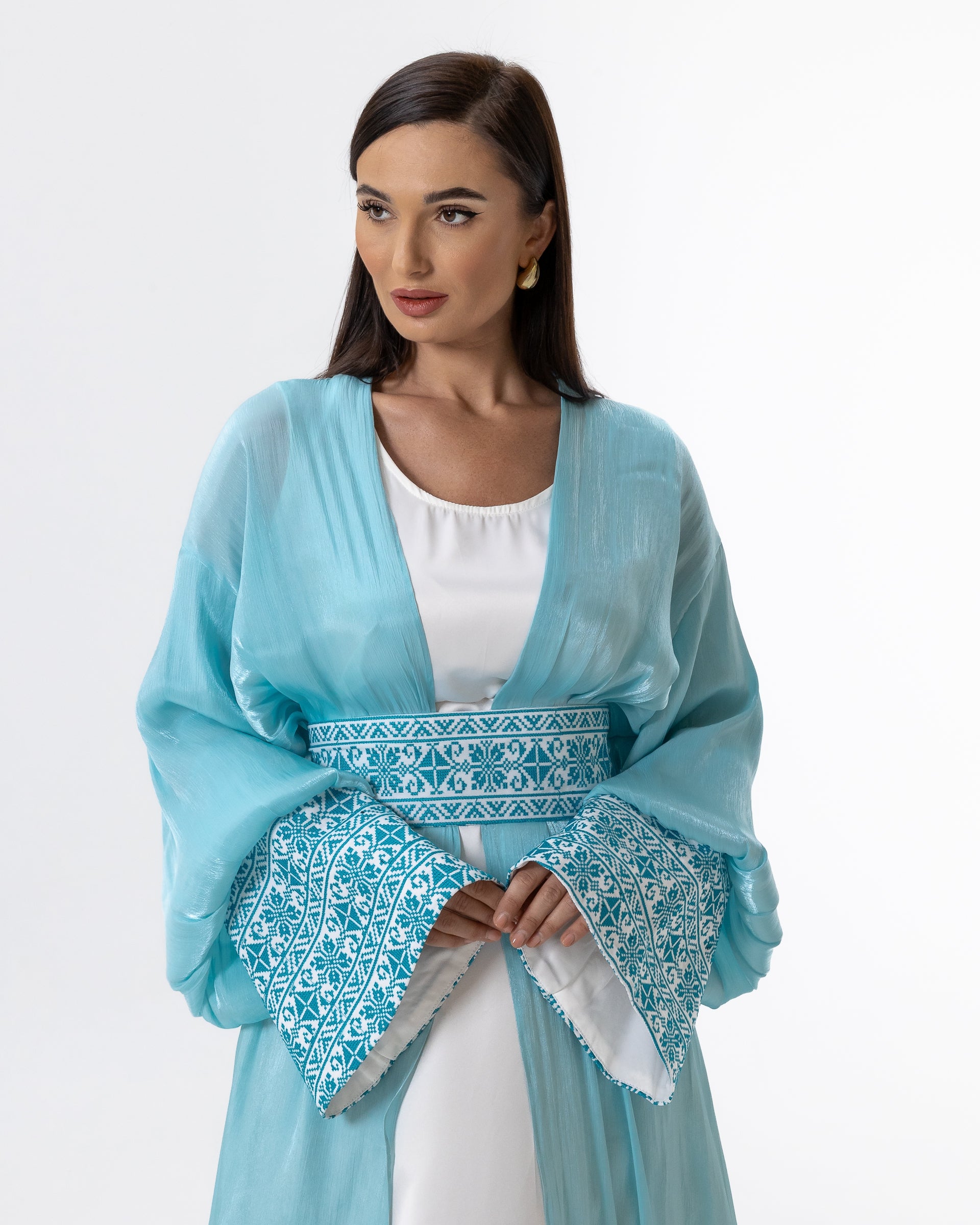 Azure Embroidered Abaya
