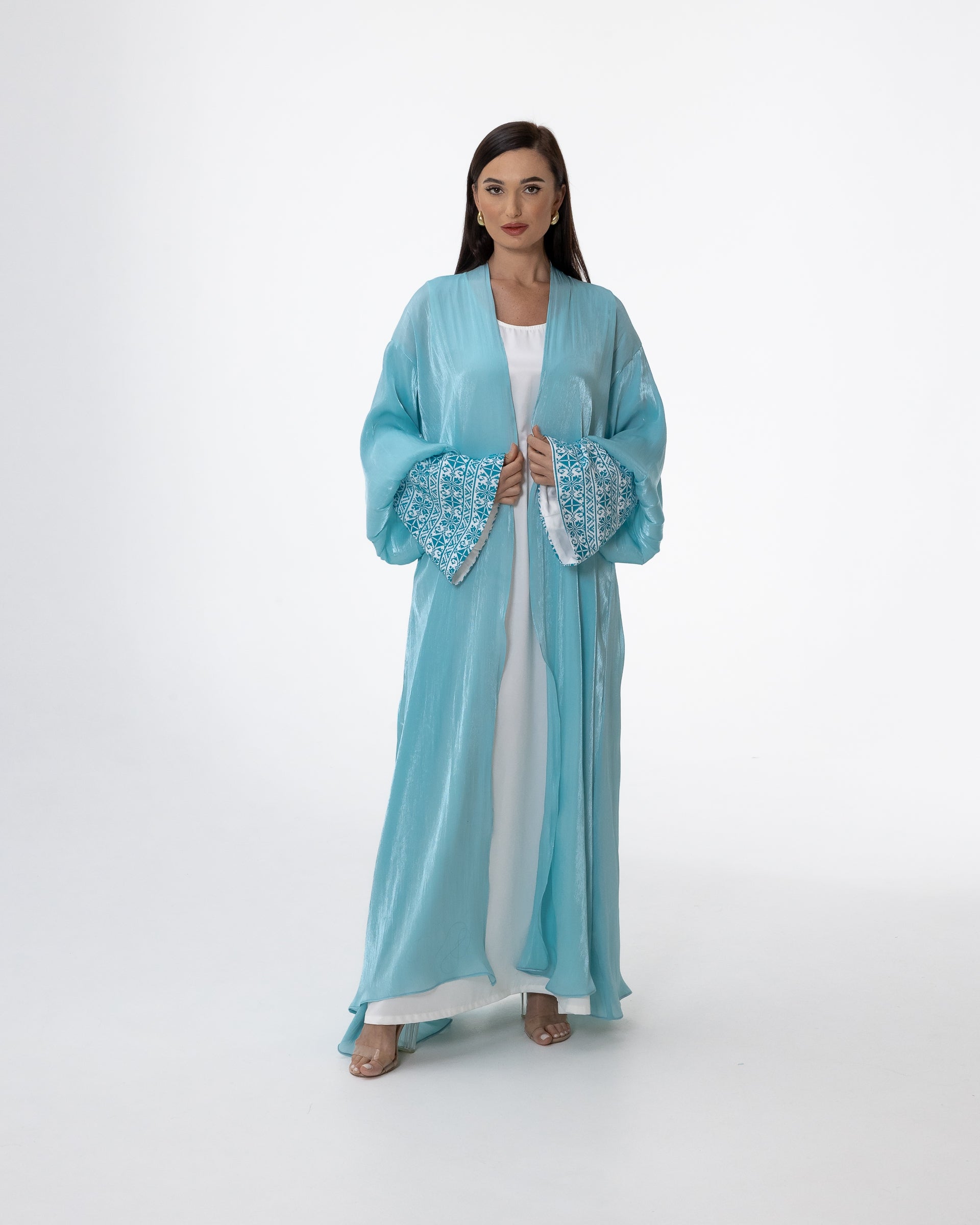Azure Embroidered Abaya
