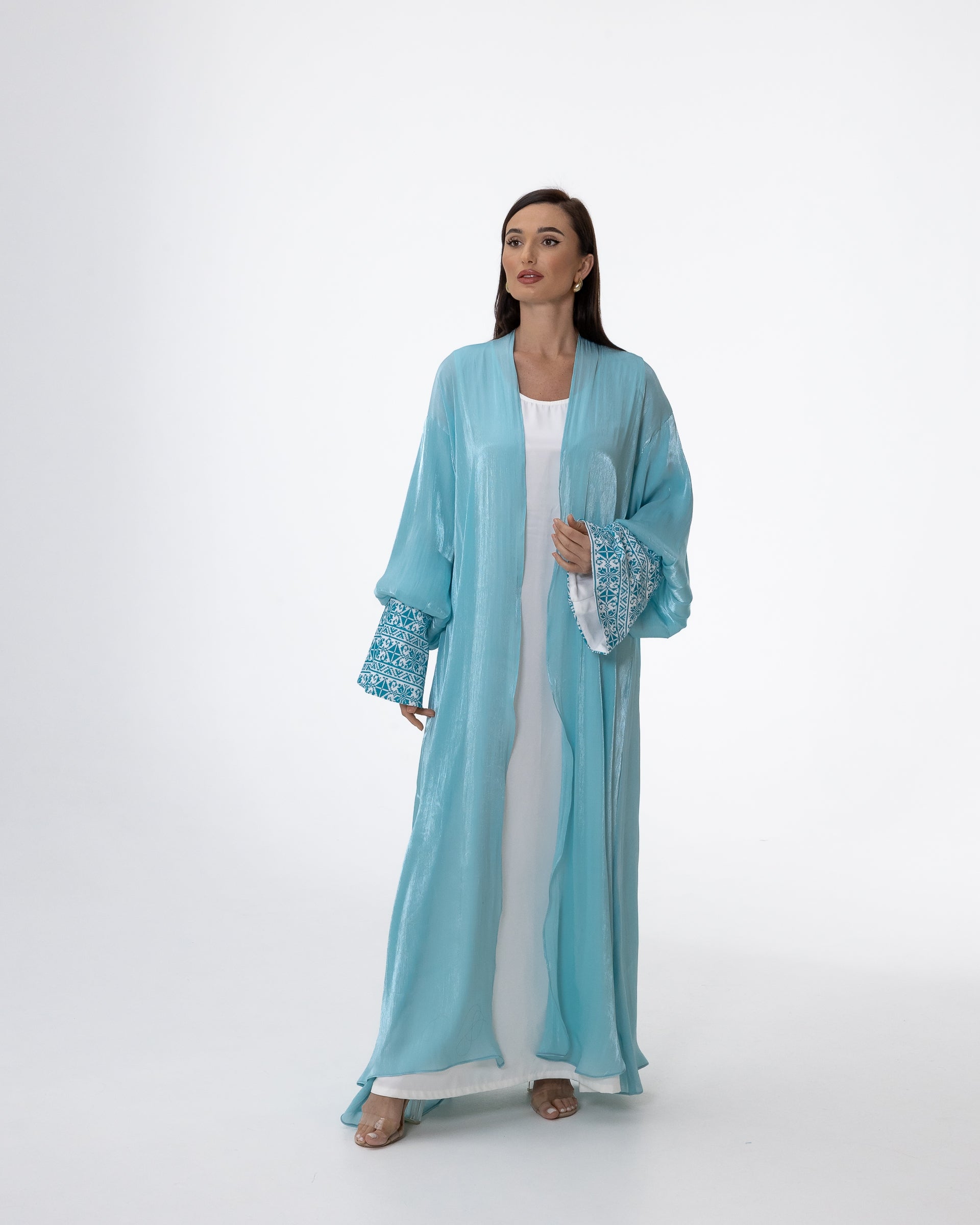 Azure Embroidered Abaya