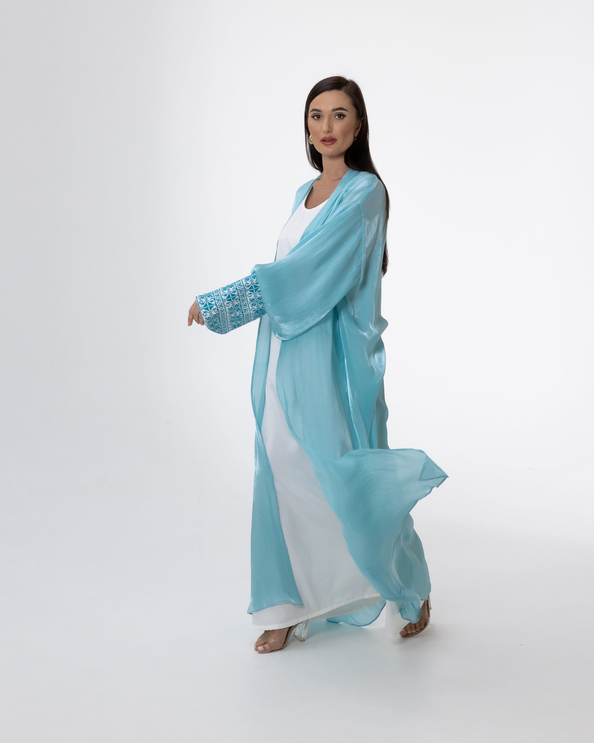 Azure Embroidered Abaya