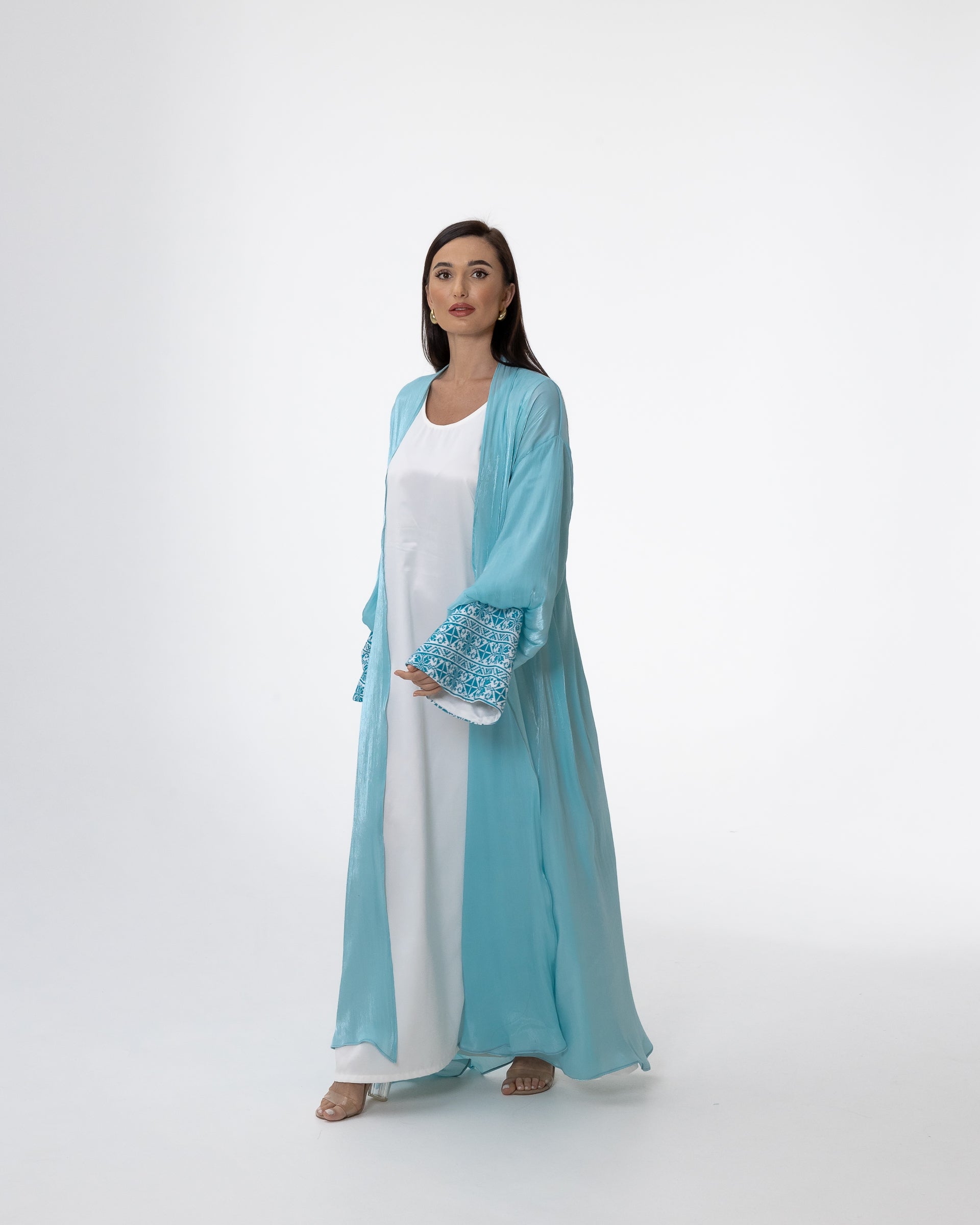 Azure Embroidered Abaya
